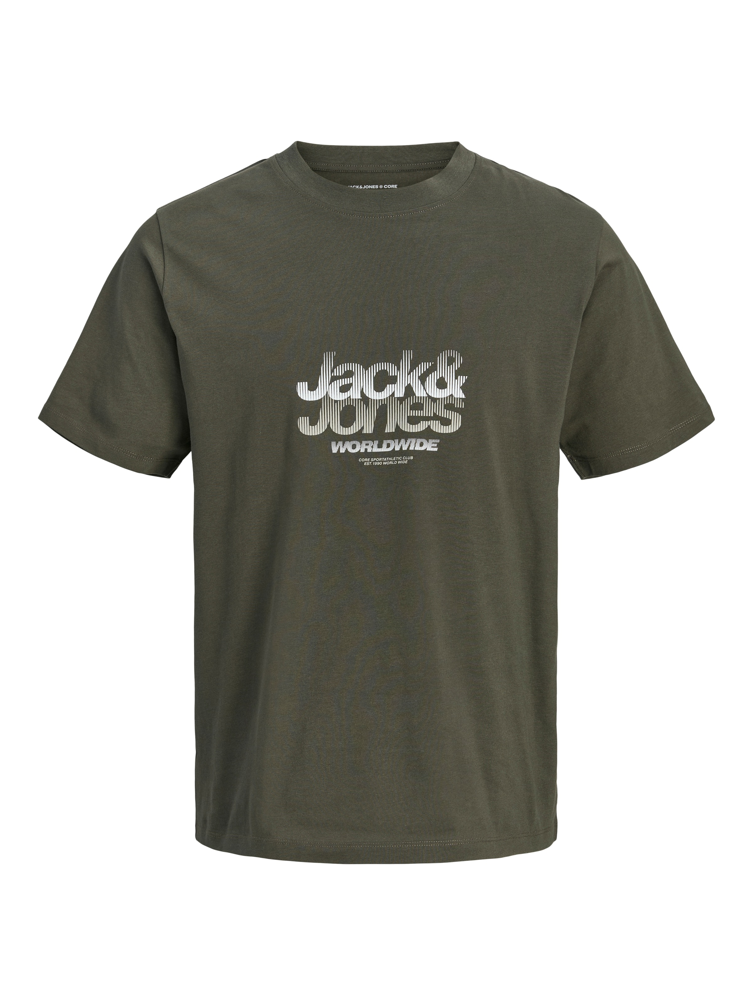 Jack & Jones Junior Rundhalsshirt »JCOECHO GRAPHIC FRONT SS TEE CN FST JNR« Baumwolle, regular fit