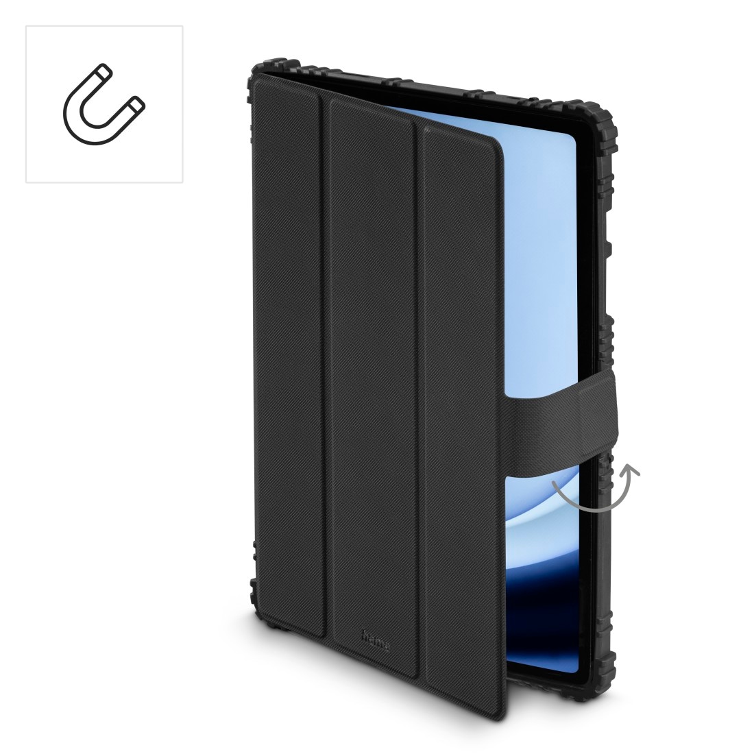 Hama Tablet-Hülle »Outdoor-Tablet-Hülle für Samsung Galaxy Tab A11+/A9+ 11", schwarz« Samsung Galaxy Tab A11+ | Samsung Galaxy Tab A9+ Stoßfest, Kantenschutz, Stiftfach, Standfunktion, Magnetverschluss