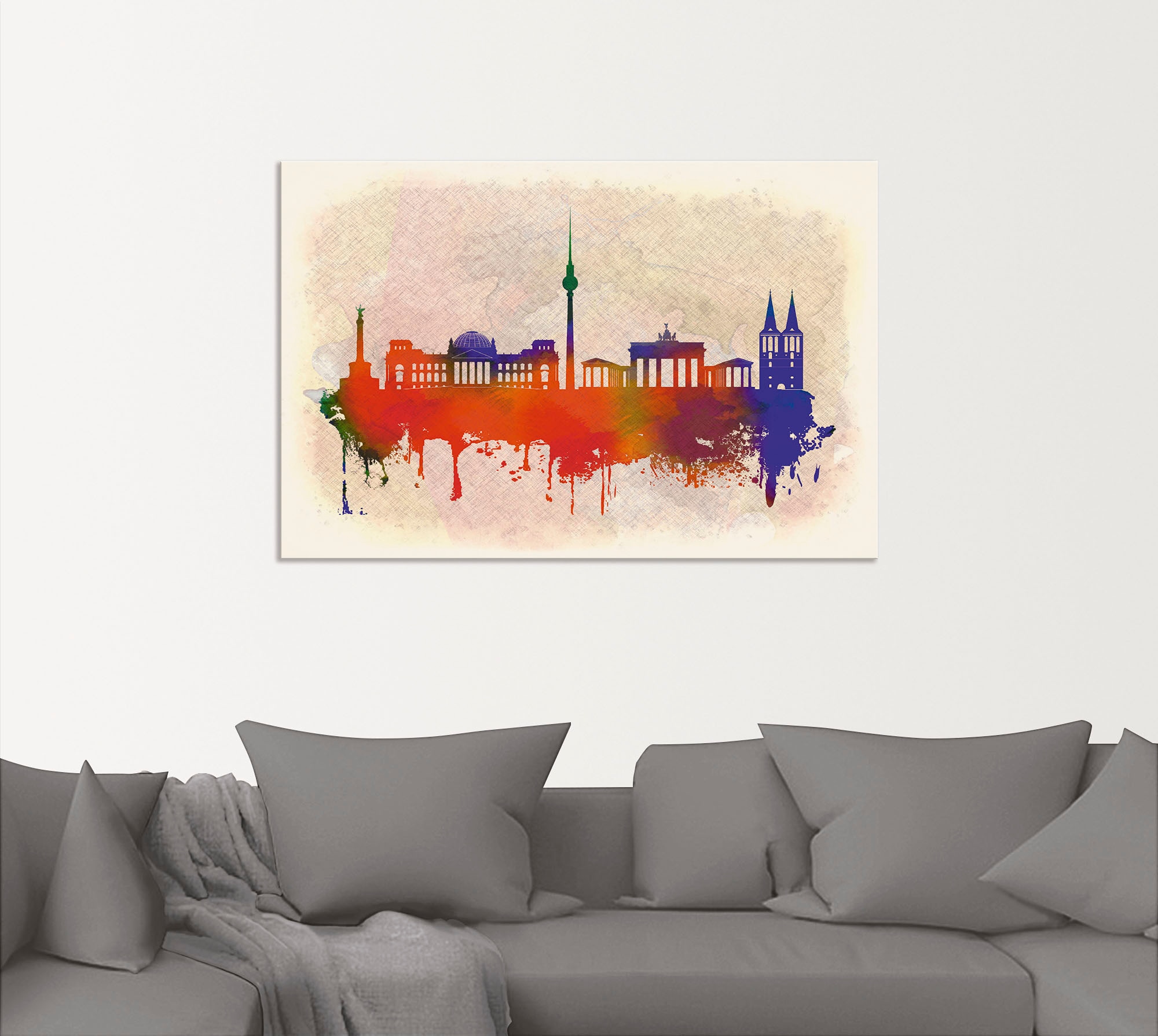 Artland Wandbild »Berlin Deutschland Skyline«, Deutschland, (1 St.), als Alubild, Leinwandbild, Wandaufkleber oder Poster in versch. Größen