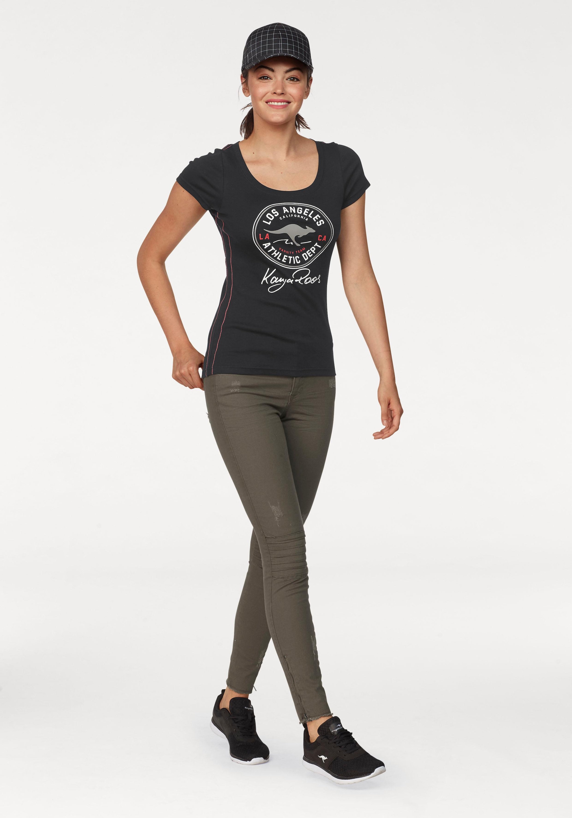 KangaROOS T-Shirt, mit großem Retro Label-Druck vorne im Online-Shop kaufen | T-Shirts