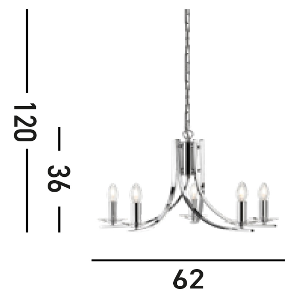 Searchlight Kronleuchter »Hängeleuchte Ascona, 5-flammig«, 5 flammig, Leuchtmittel E14 | ohne Leuchtmittel, Elegante Optik