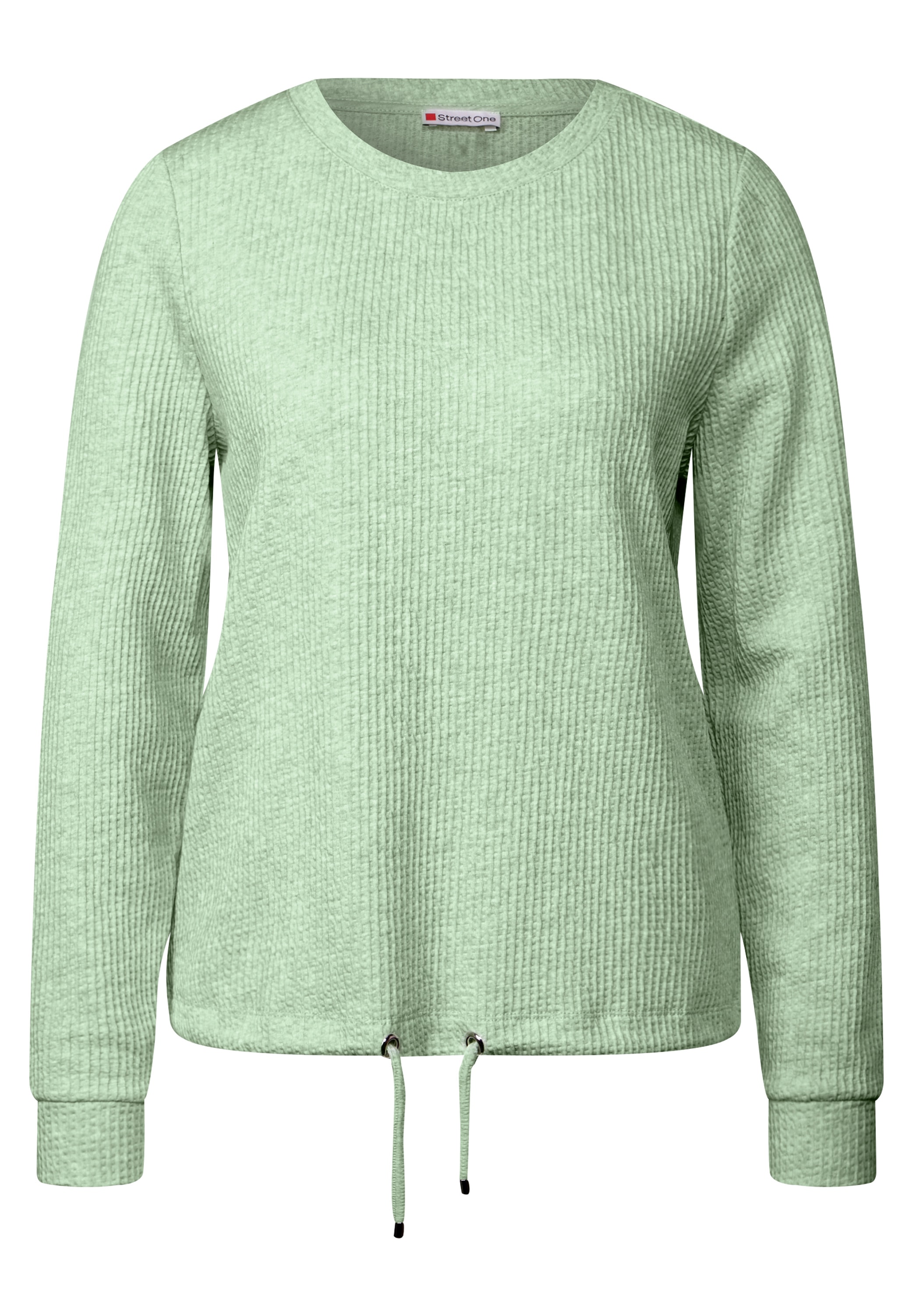 STREET ONE Sweatshirt, Struktur-Optik, mit elastischem Saum mit Tunnelzug