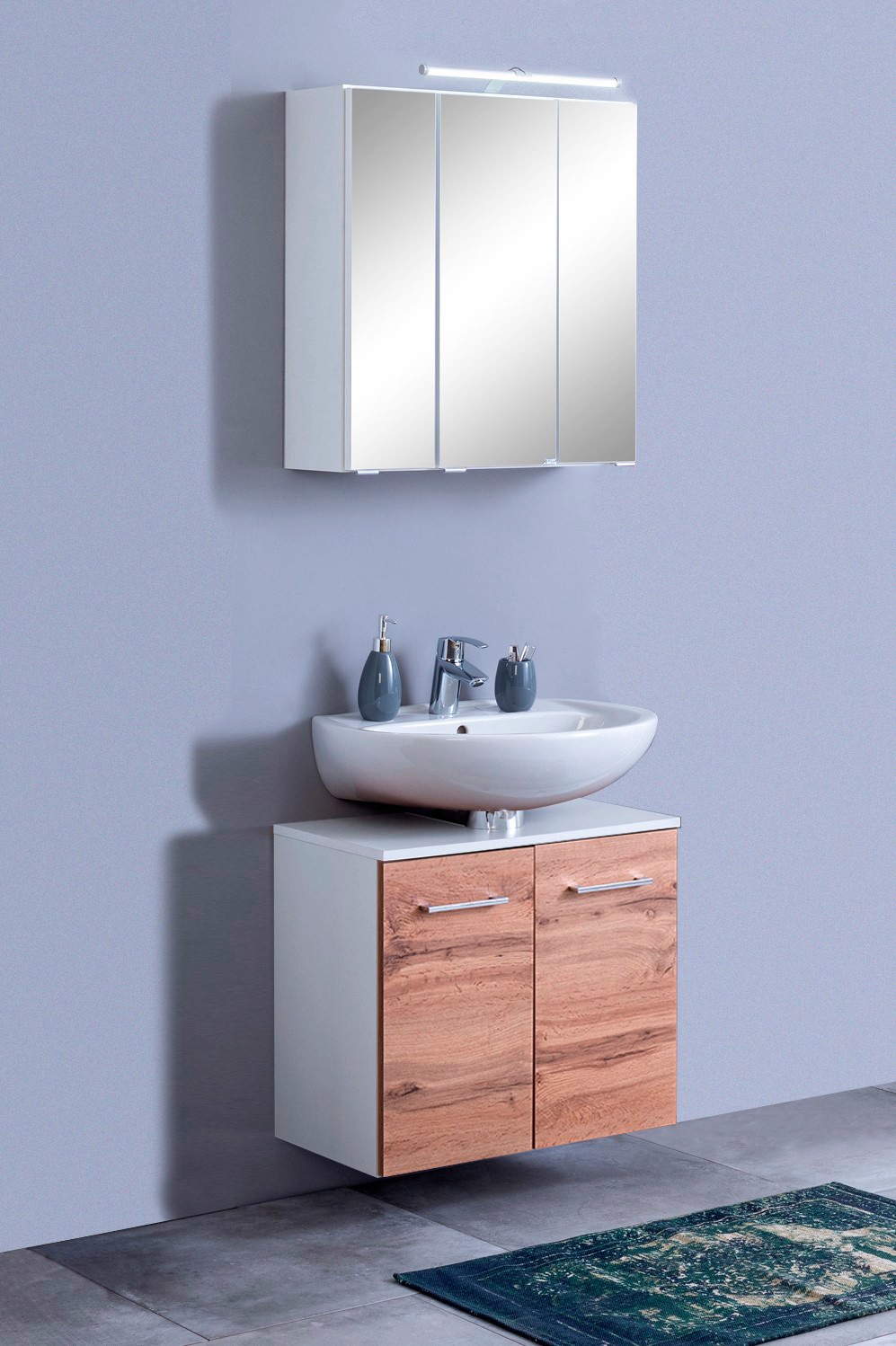 welltime Badmöbel-Set »Avignon« 2 Stk. tlg. mit 3D-Spiegelschrank mit LED-A günstig online kaufen