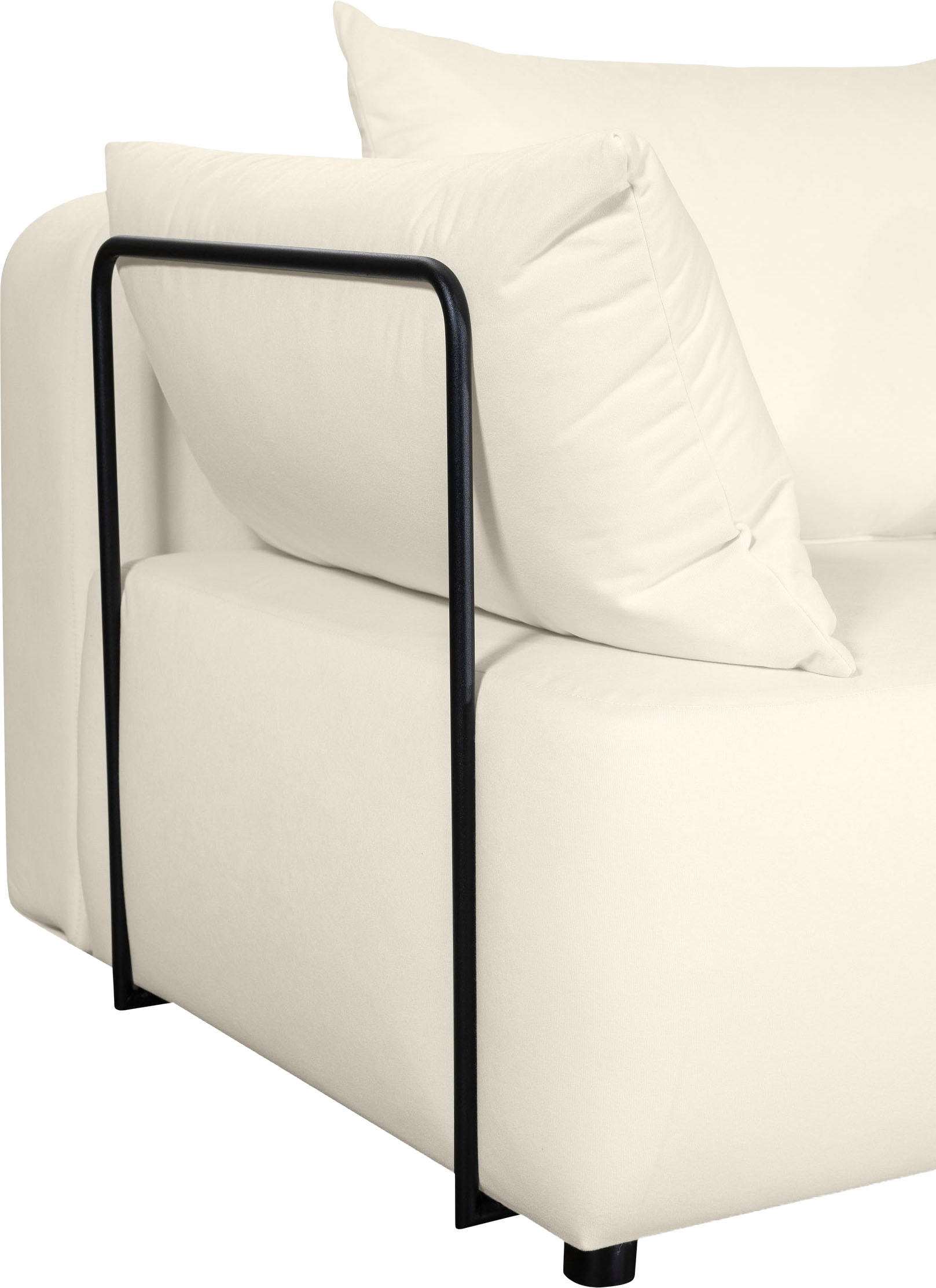 COLLECTION AB Schlafsofa »Maria« Bettfunktion,Bettkasten,Bonnelfederkern,Moderne Armlehnen aus Metall