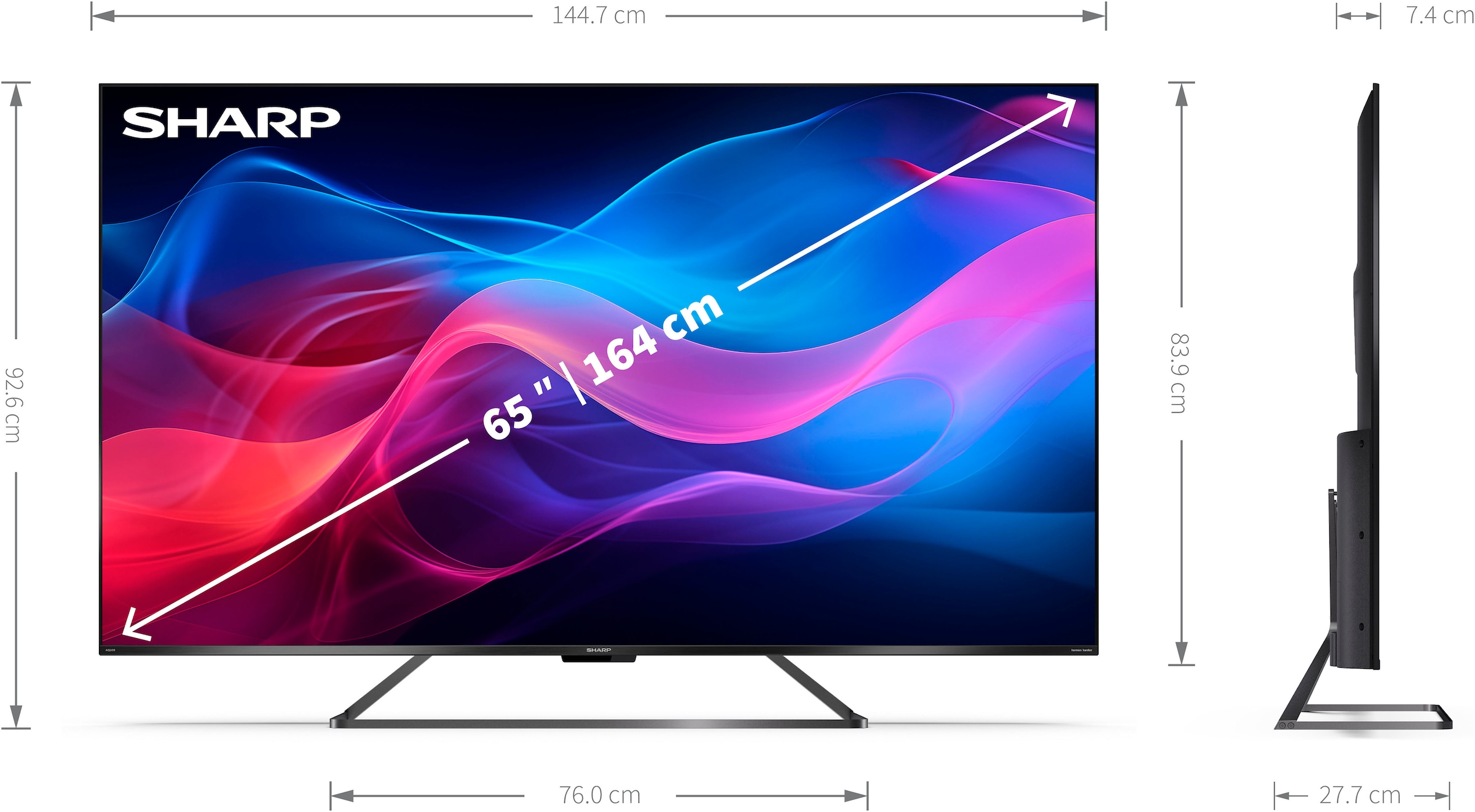 Sharp QLED-Fernseher »4T-C65GRx«, 4K Ultra HD, Google TV