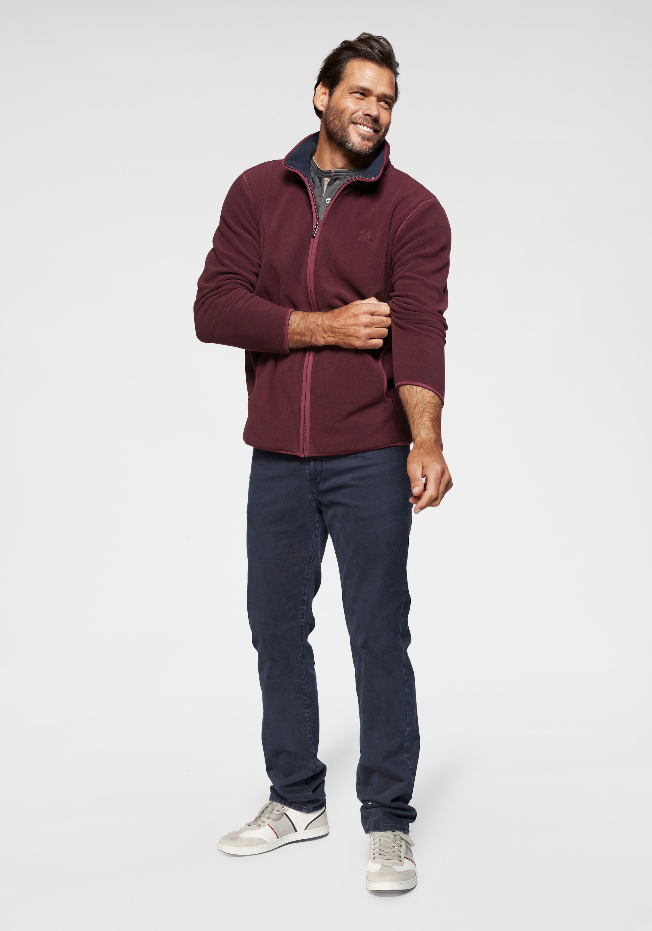 Man's World Henleyshirt, Kurzarm, lässige Passform, bedruckt, Rundhals, casual
