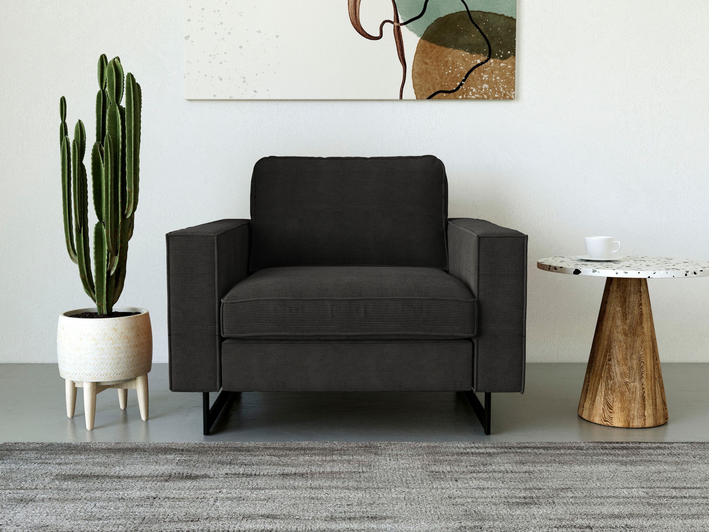 Places of Style Loveseat »Pinto«, mit Keder, Metallfüßen und auch in Cord B günstig online kaufen