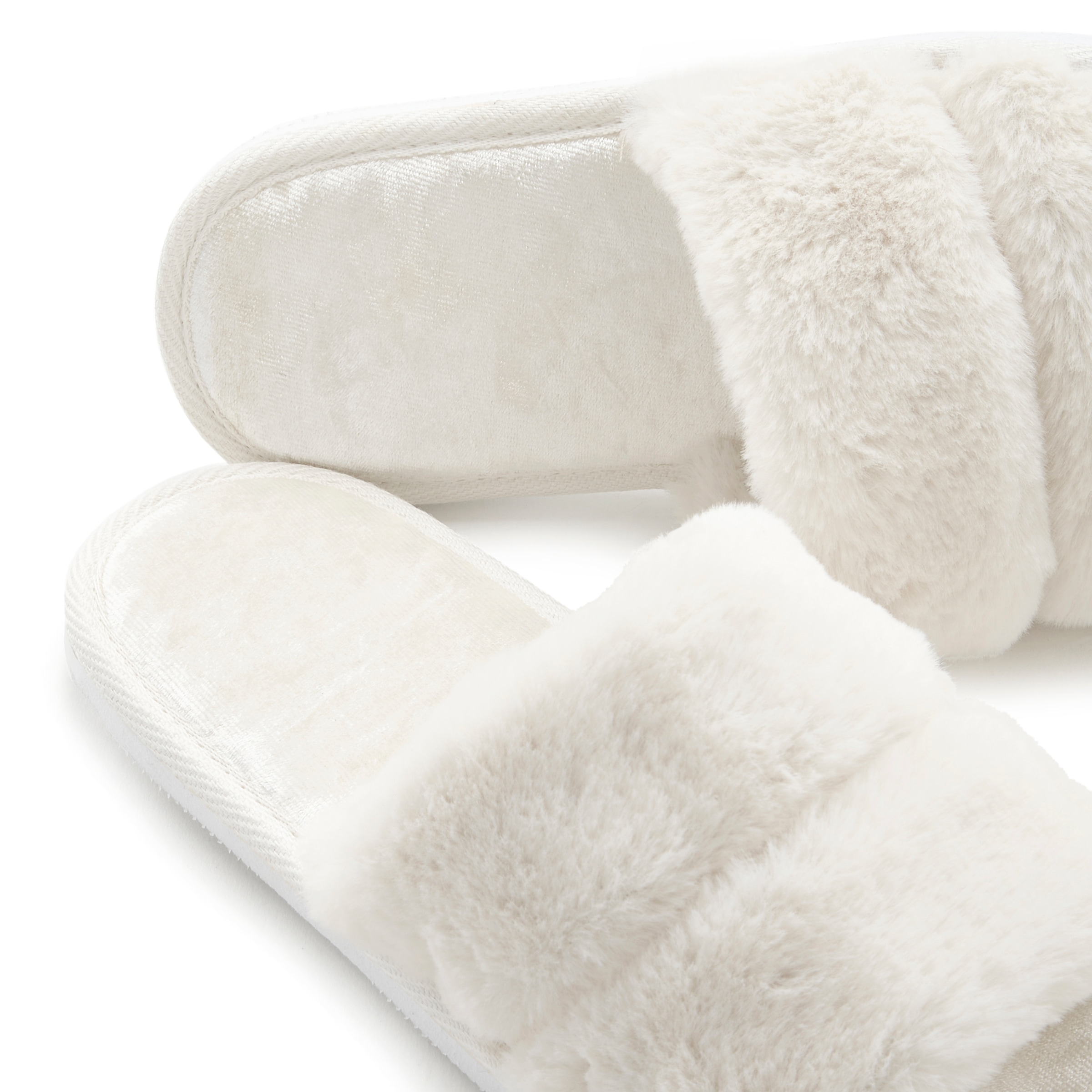 Vivance Pantolette »Hausschuh, Plüsch Hausschuhe, Mule, offener Schuh,«, VEGAN
