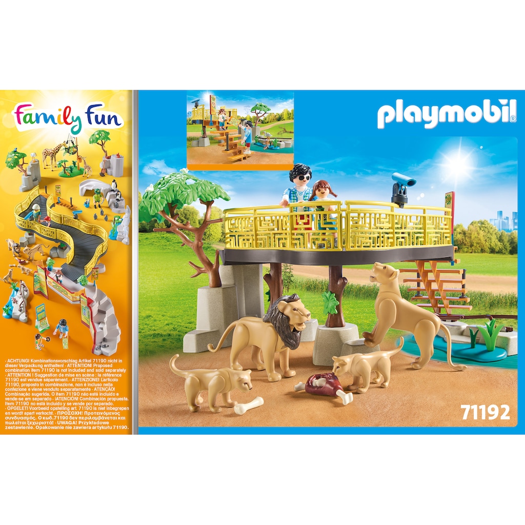 Playmobil® Konstruktions-Spielset »Löwen im Freigehege (71192), Family Fun«, (58 St.)