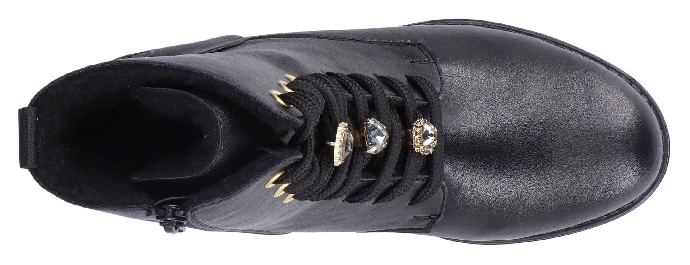 Rieker Winterstiefelette, Schnürstiefelette, Boots, Blockabsatz, mit Schmuckelementen