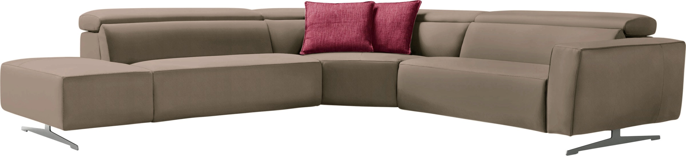 Egoitaliano Ecksofa, mit Relaxfunktion und verstellbaren Kopfteilelementen günstig online kaufen