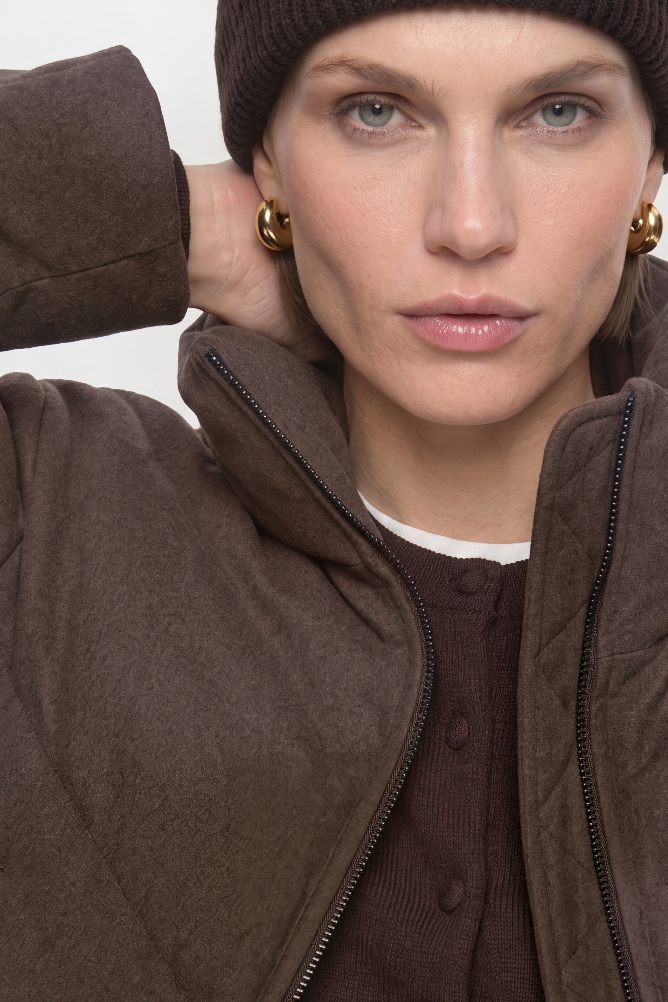 RICHROYAL Steppjacke ohne Kapuze aus Woll-Mix, Regular fit mit Stehkragen