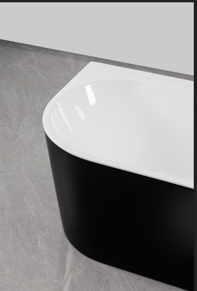 Sanotechnik Badewanne »Jamaica« Höhe 58 cm mit Ablaufstöpsel | verstellbare Füße | Überlauf 170x75x58cm schwarz glänzend, Acryl Badewanne rechts