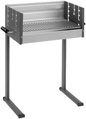 offener Holzkohlegrill in eckiger Form