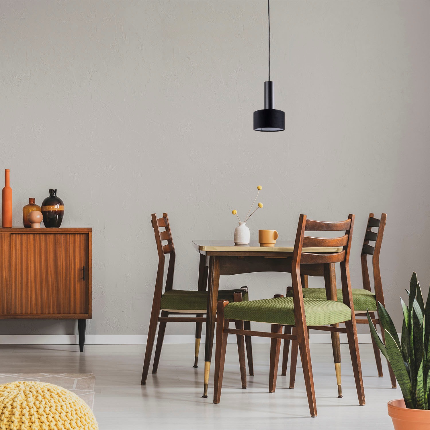 Paco Home Pendelleuchte »VELUTA«, Leuchtmittel GU10 | ohne Leuchtmittel, Wohnzimmer Hängeleuchte Stoffschirm Esszimmer Modern GU10