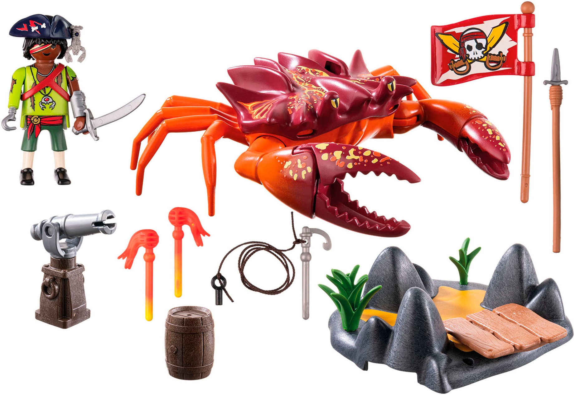 Playmobil® Konstruktions-Spielset »Kampf gegen die Riesenkrabbe (71532), Pirates«, (26 St.), Made in Europe