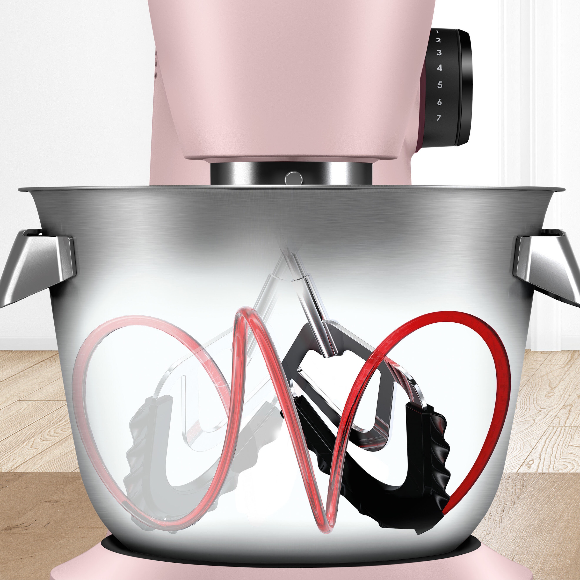 BOSCH Küchenmaschine »MUM9A66N00 OptiMUM«, Profi-Patisserie-Set, Planetenrührwerk, pastelrosé