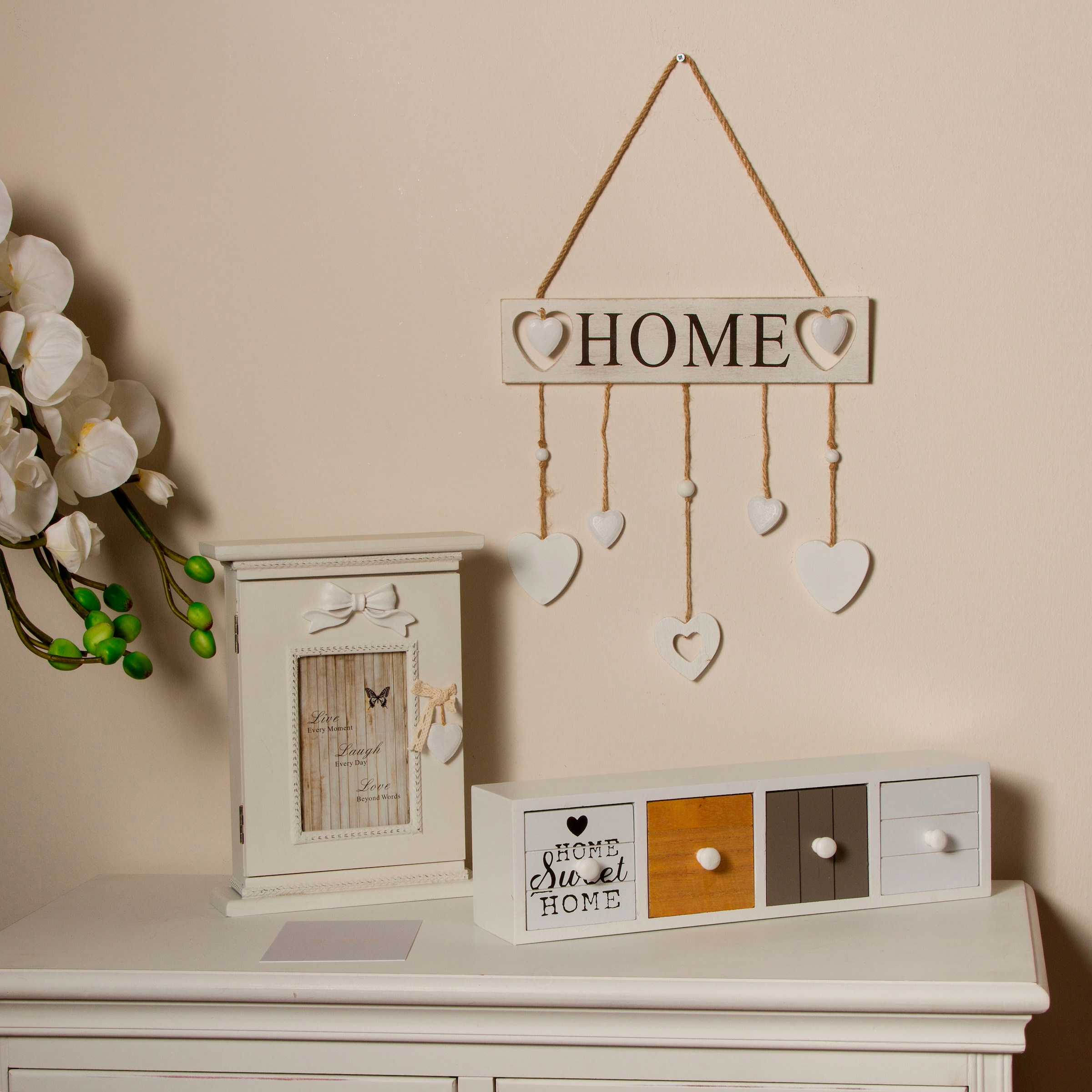 Myflair Möbel & Accessoires Deko-Buchstaben »Home«, Wanddeko mit Schriftug & Herzen, Wohnzimmer
