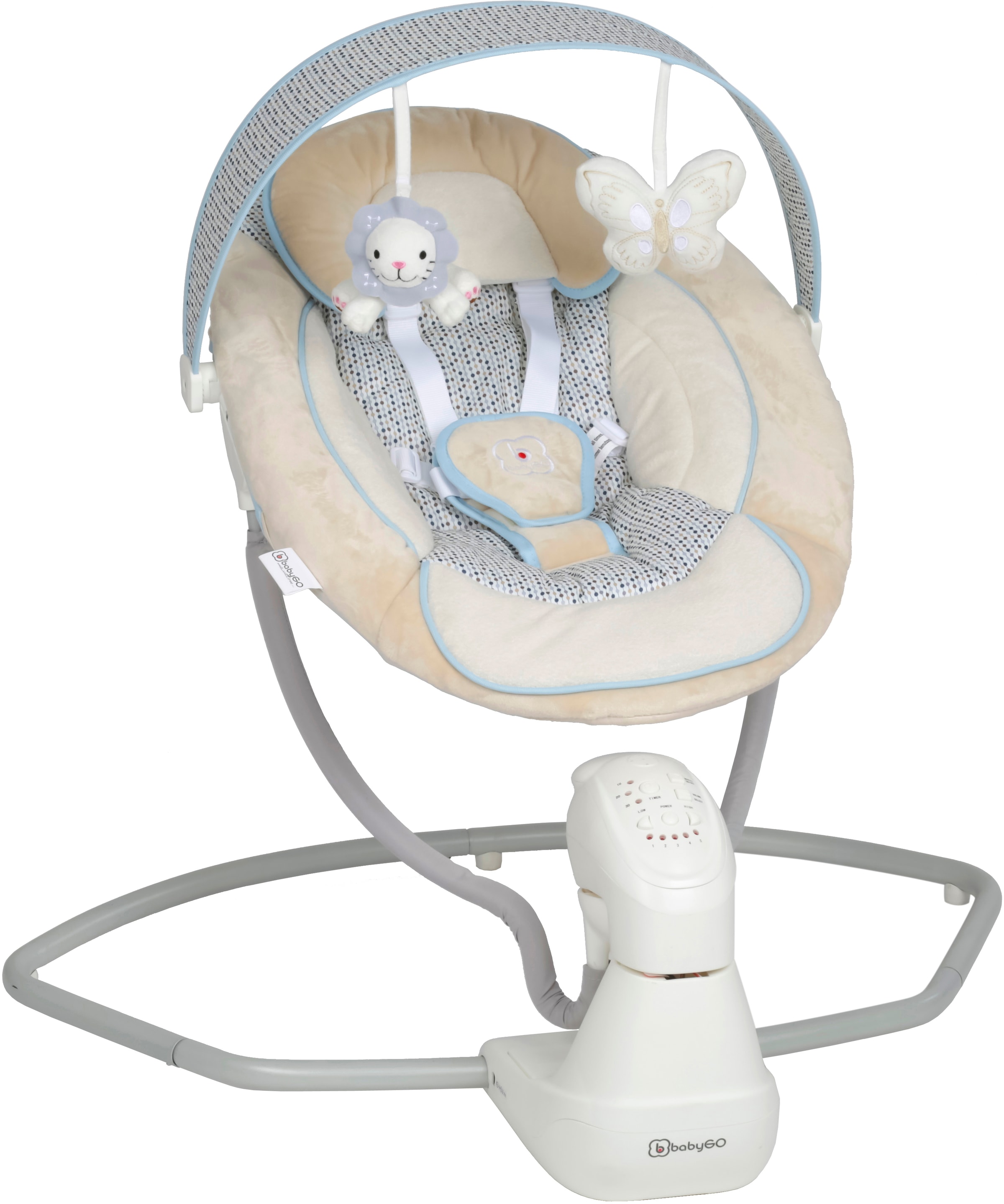 BabyGo Babywippe »Cuddly, beige«, bis 9 kg, elektrisch, mit Sound