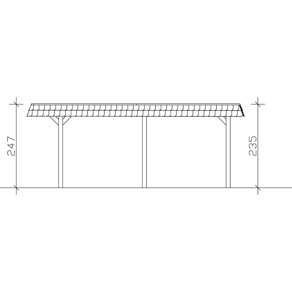 Skanholz Einzelcarport »Wendland«, Leimholz-Nordisches Fichtenholz, 341 cm, dunkelgrau