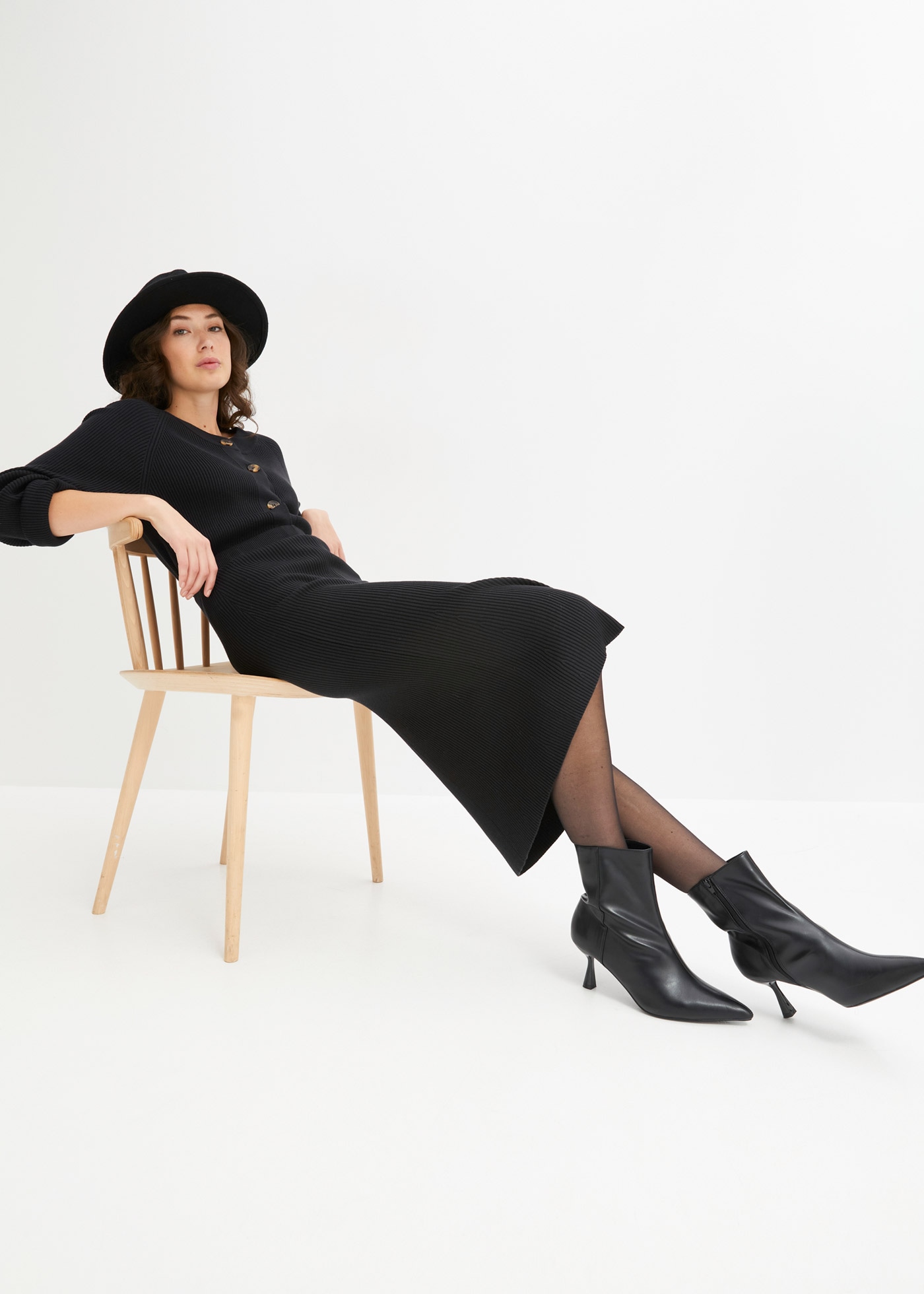 bonprix Strickrock 3/4-Länge, mit Viskose