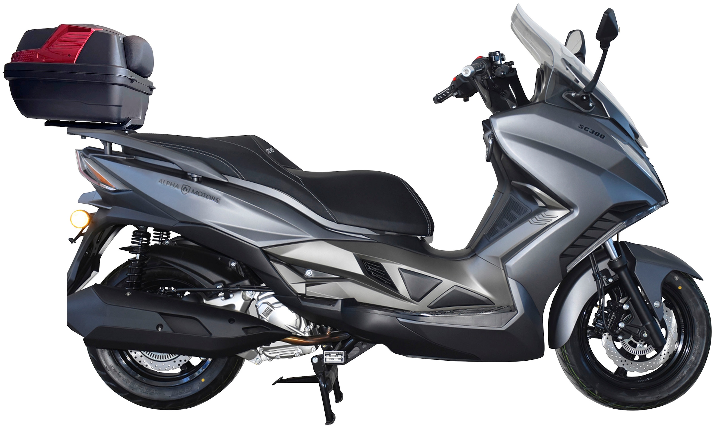 Alpha Motors Motorroller »Sport Cruiser 300«, 276 cm³, 125 km/h, Euro 5+, 23,79 PS, (Spar-Set, mit Topcase), mit integr. Alarmanlage, Keyless-System, USB-Anschluss und Windschild