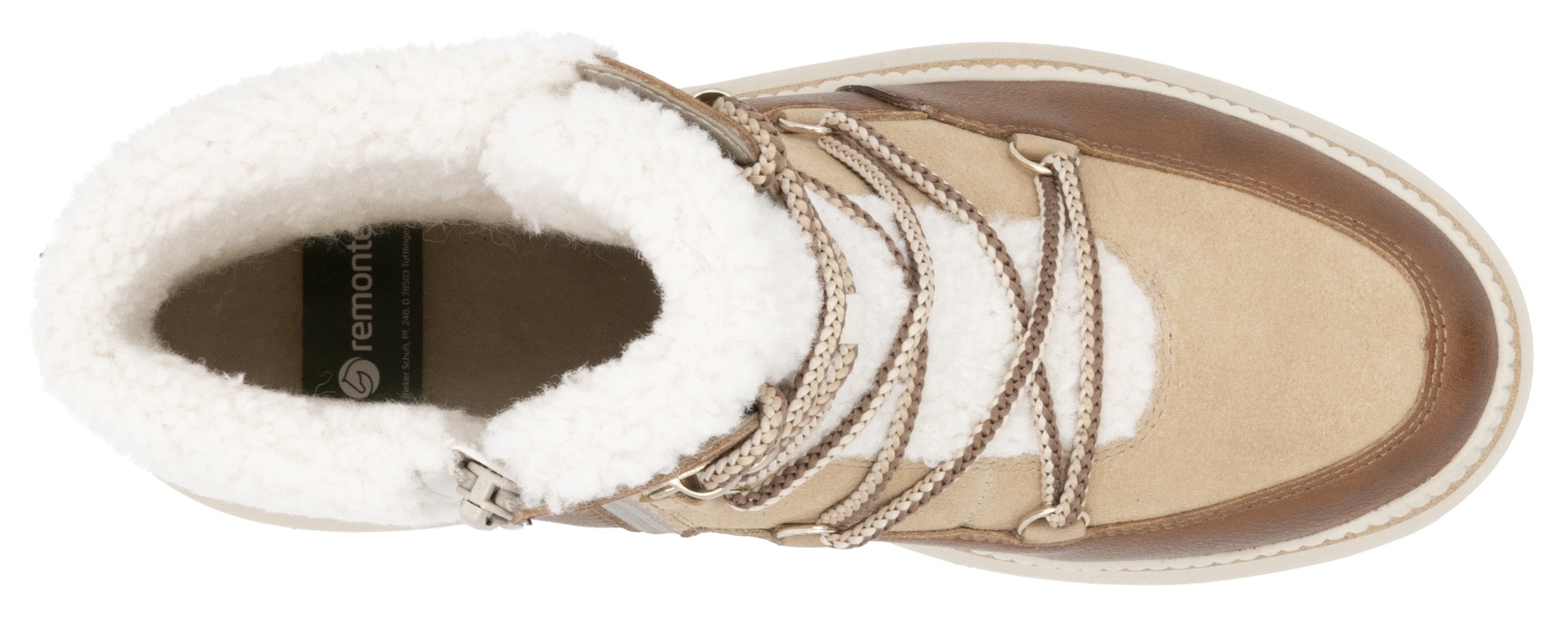 Remonte Winterboots, Blockabsatz, Winterboots, Outdoorschuh mit Ösen und Kontrastbesätzen