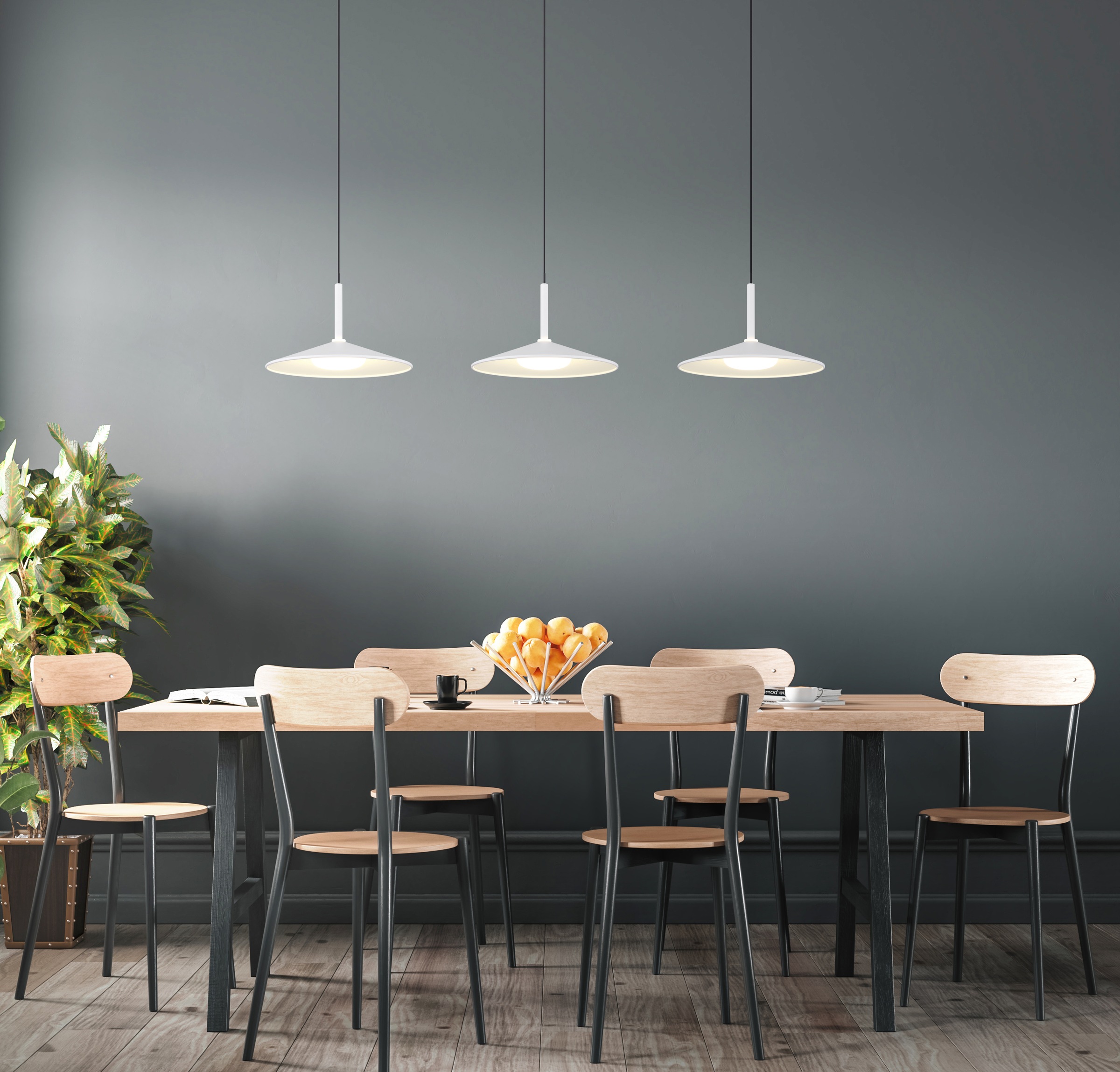 GLOBO LIGHTING Hängeleuchte »LAMPONE« LED-Modul 1 Stk. Warmweiß Hängelampe Metall weiß Acryl opal Esszimmer Esstisch