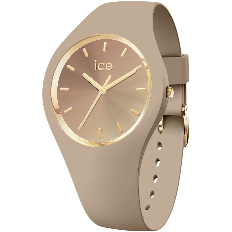 ICE-WATCH Quarzuhr »ICE sunset - M40 - 3H« Armbanduhr, Damenuhr, Silikonarmband, Wasserdicht bis 10 bar, analog taupe Modische Armbanduhr für Damen
