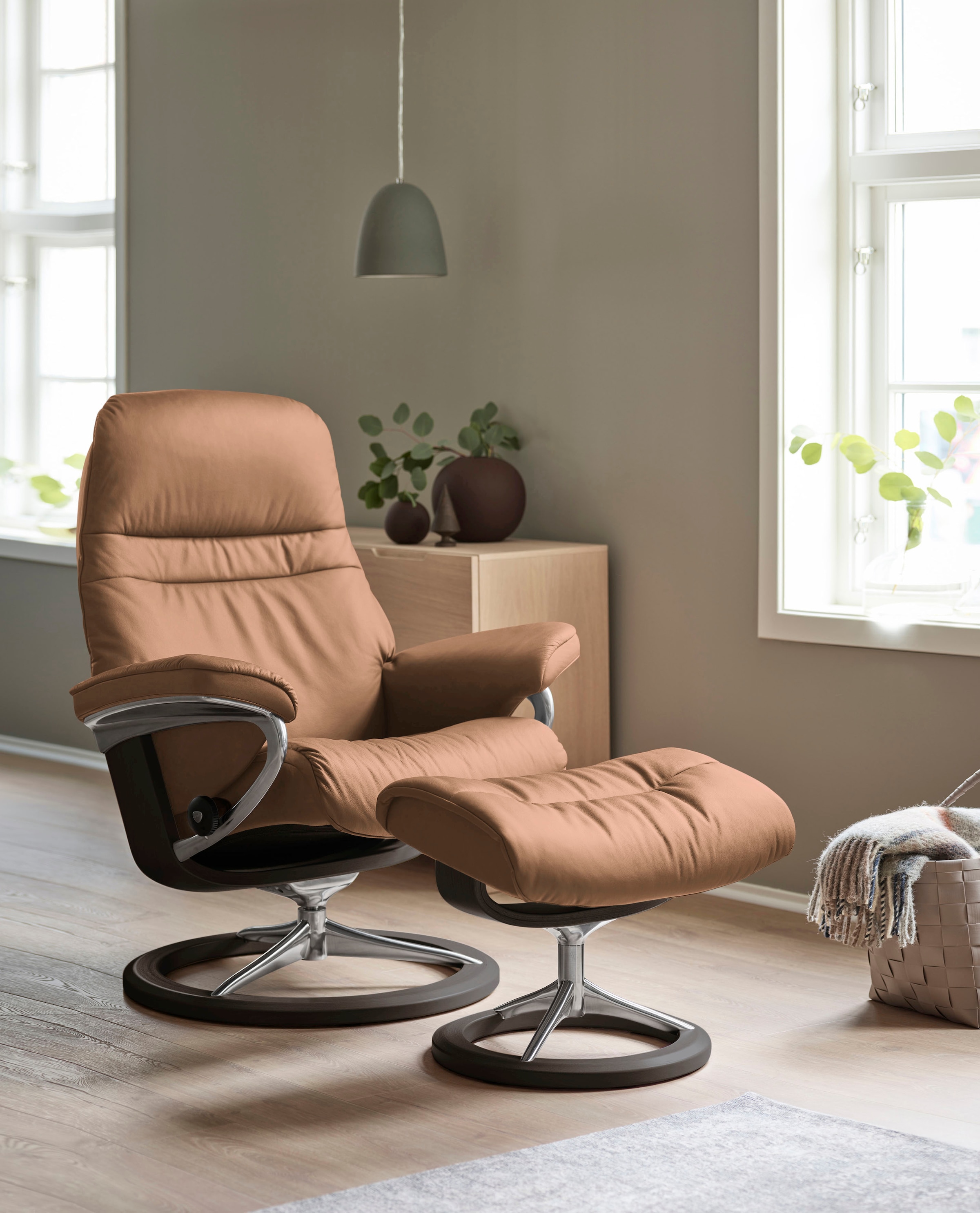 Stressless® Relaxsessel »Sunrise« Relaxsessel mit Hocker,  mit Signature Base, Größe L, Gestell Wenge
