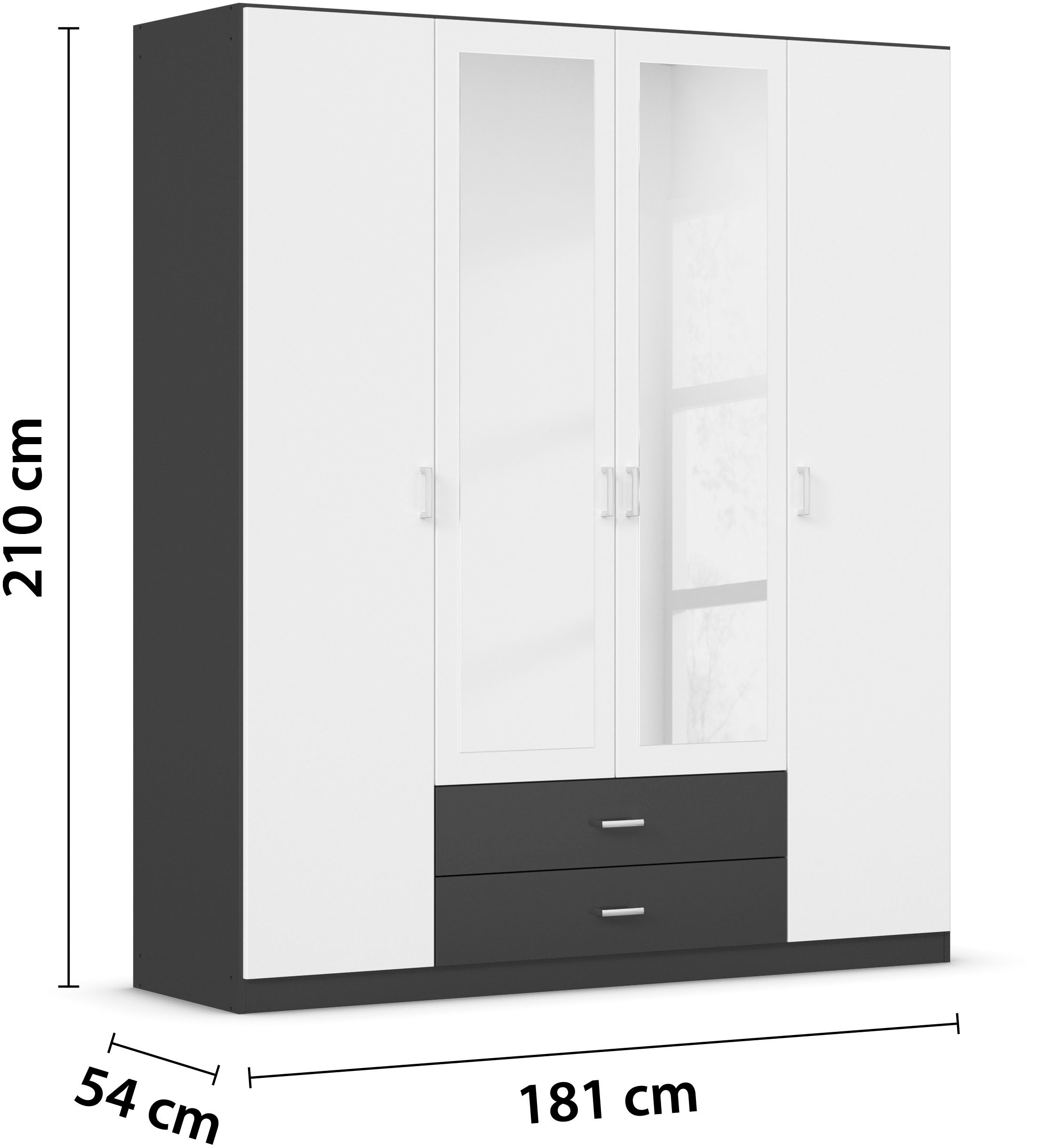 rauch Kleiderschrank »Schrank Garderobe Wäscheschrank GAMMA in 3 Breiten«, viel Stauraum mit 6 Schubladen, mit Spiegel TOPSELLER MADE IN GERMANY