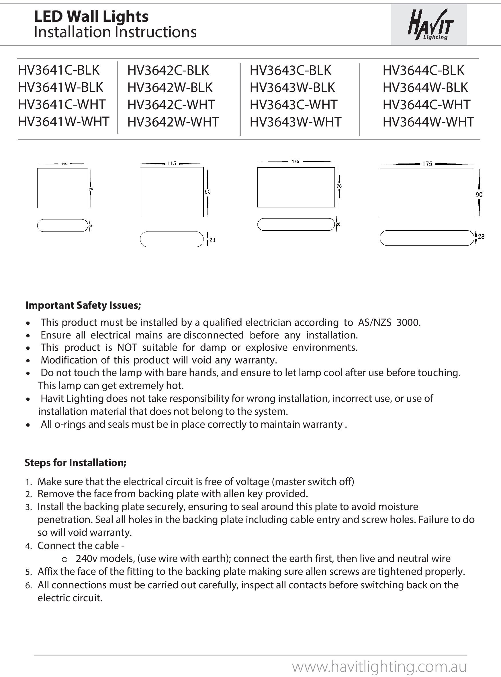 Havit Lighting LED Außen-Wandleuchte »LISSE«, 2 flammig, Leuchtmittel LED-Modul | LED fest integriert
