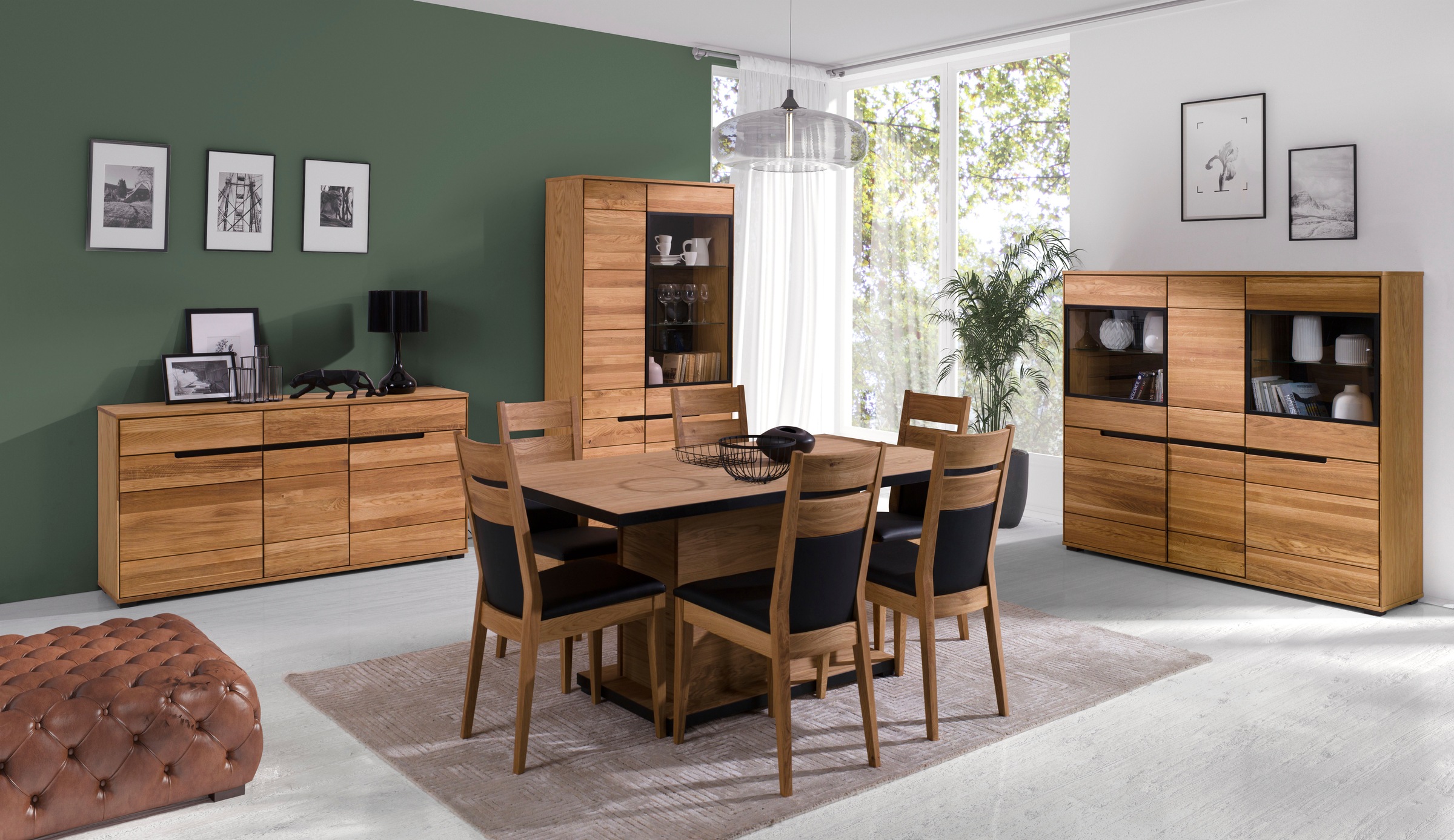 Home affaire Vitrine »Vitrine LOLA B/T/H: 102,5/196,5/40,5cm« Eiche teilmas günstig online kaufen