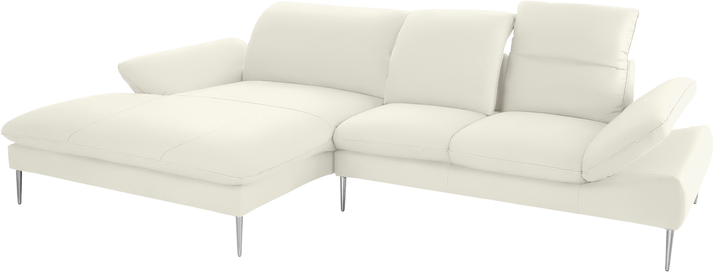 W.SCHILLIG Ecksofa »enjoy&MORE, Designsofa, elegant und bequem, L-Form«, mit Sitztiefenverstellung, Füße Chrom glänzend, Breite 310 cm