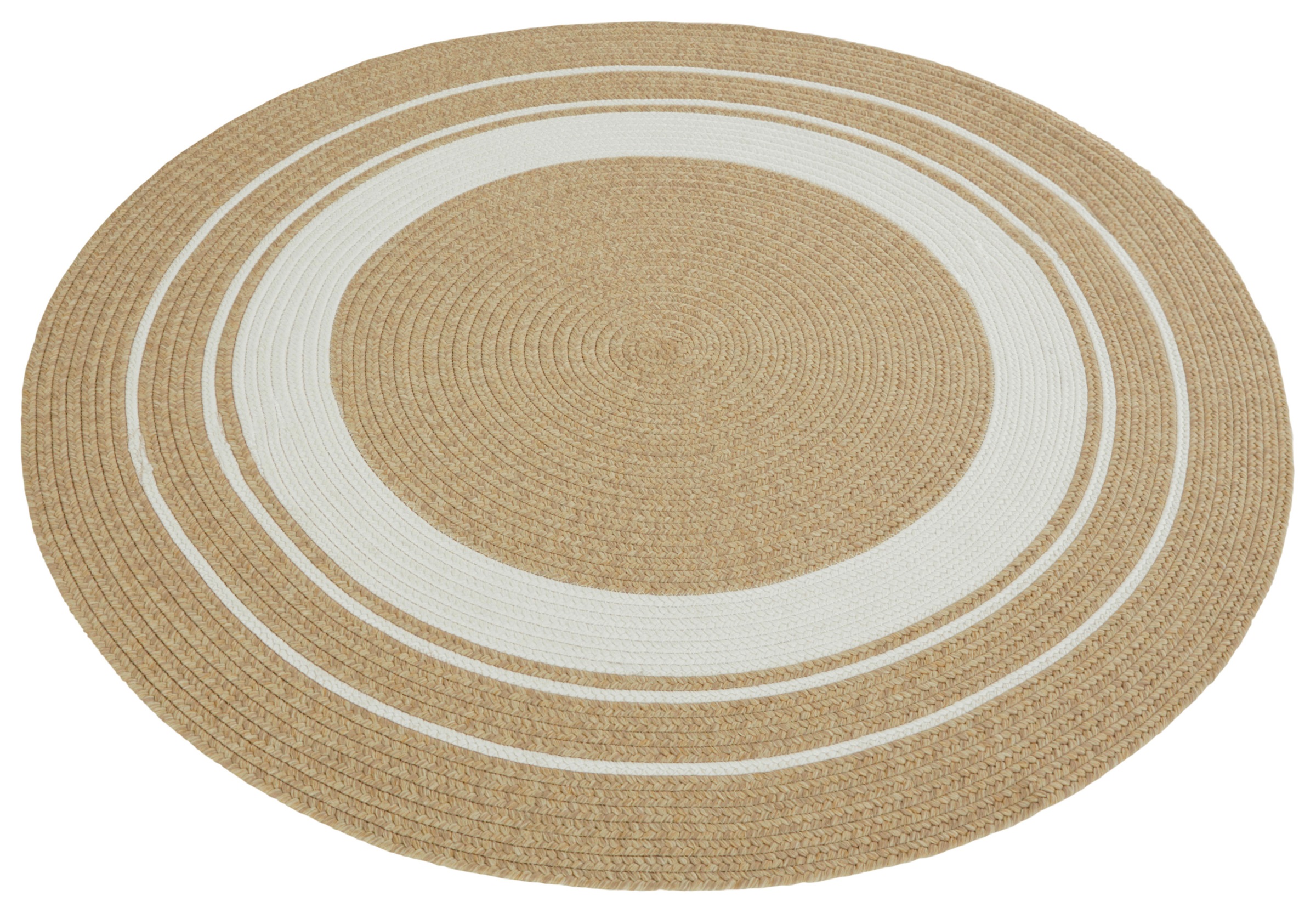 NORTHRUGS Teppich »Trenzado«, rund, 10 mm Höhe, In- & Outdoor, Handmade-Look, Gewebt, Wetterfest, Balkon, Wohnzimmer