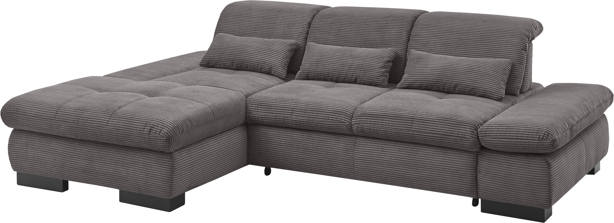 set one by Musterring Ecksofa »SO4100 V«, mit verstellbaren Kopfteilen, wahlweise mit Funktionen, Cord-Bezug