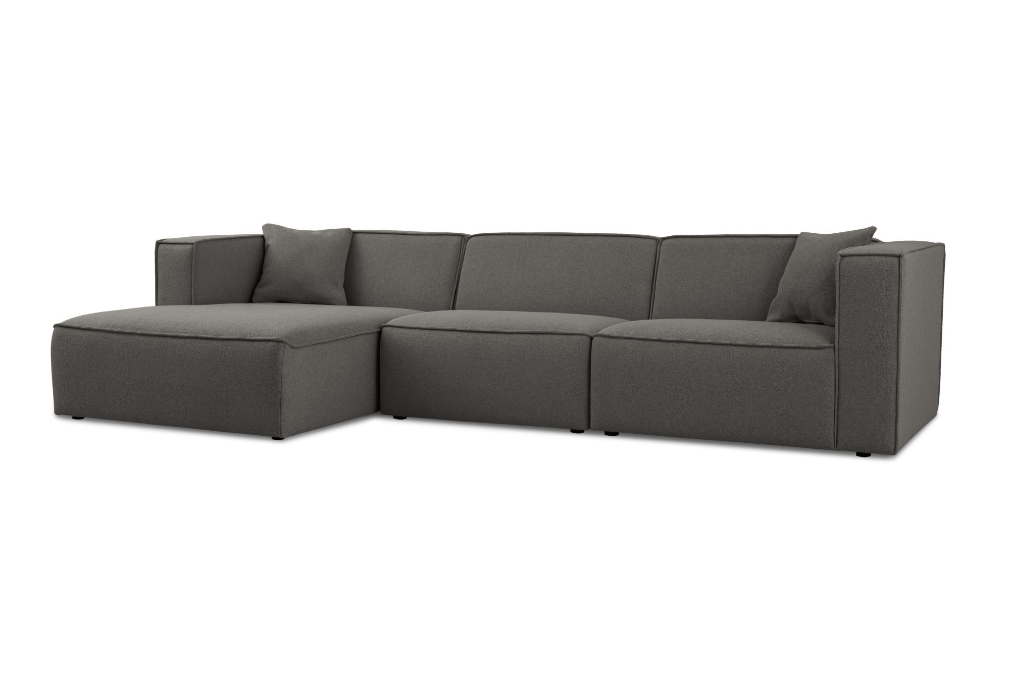 OTTO home Ecksofa »Tammie« Breite 312 cm, Webstoff fein, bodentief, mit Wellenunterfederung