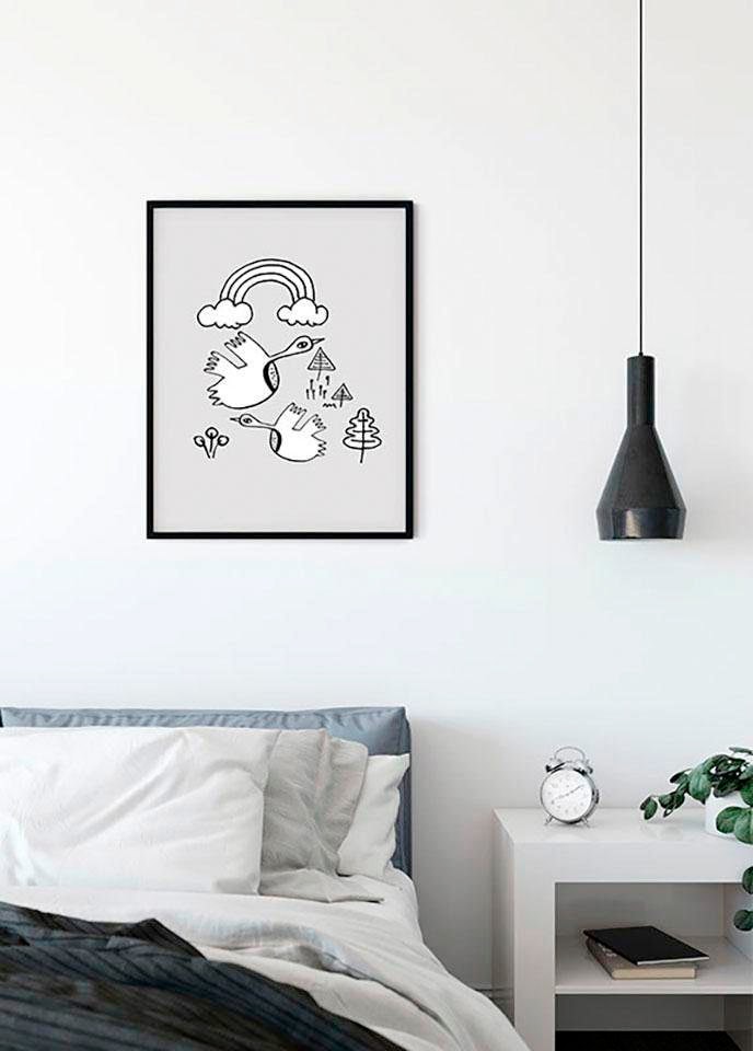 Komar Bild "Scribble Birdy", Tiere, (1 St.), Wandbild zur Dekoration - ohne günstig online kaufen