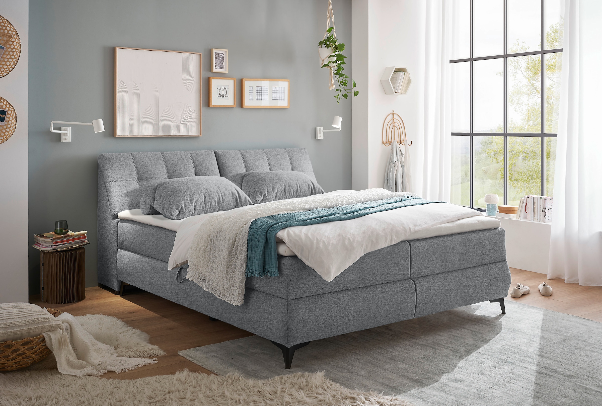 ED EXCITING DESIGN Boxbett »Atlantis«, mit Bettkasten und Stauraum im Kopfteil