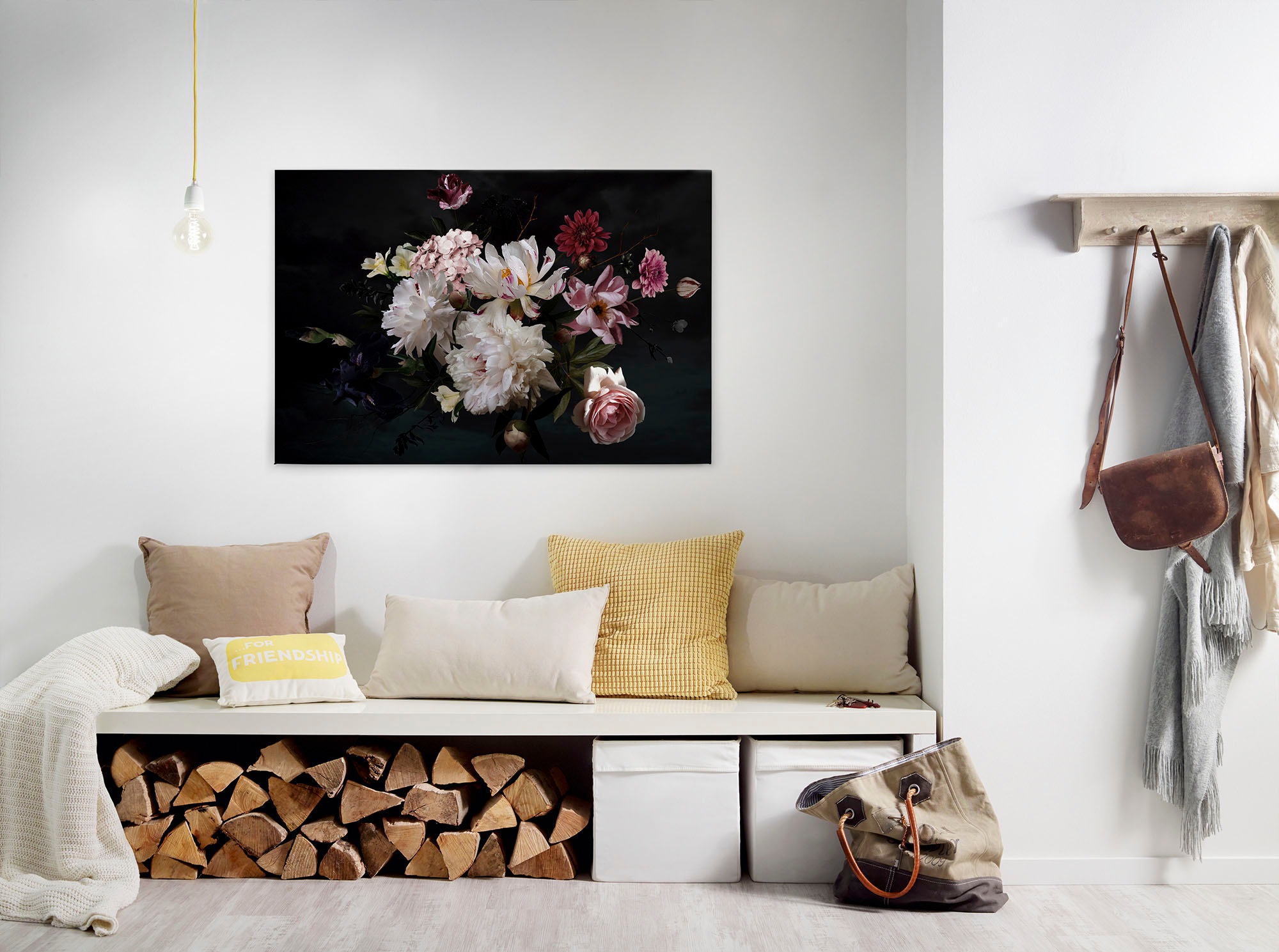 Bricoflor Rosen Leinwandbild Für Schlafzimmer Und Wohnzimmer Vintage Stilll günstig online kaufen