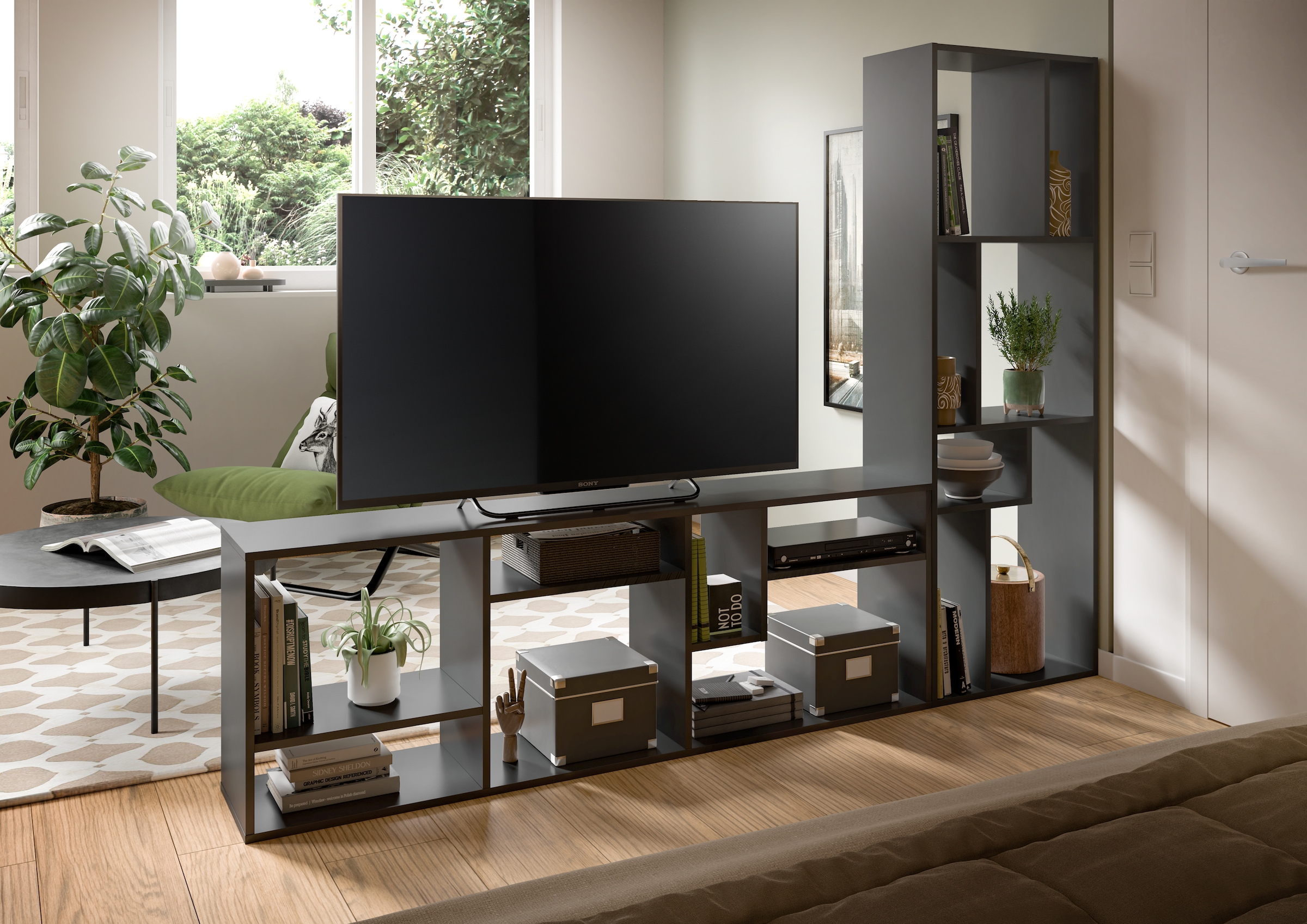 INOSIGN Standregal »Korak, Breite 159 cm, vertikal oder horizontal montierbar«, universal einsetzbar, Regal, Lowboard, Raumteiler, TV-Möbel, Wandregal