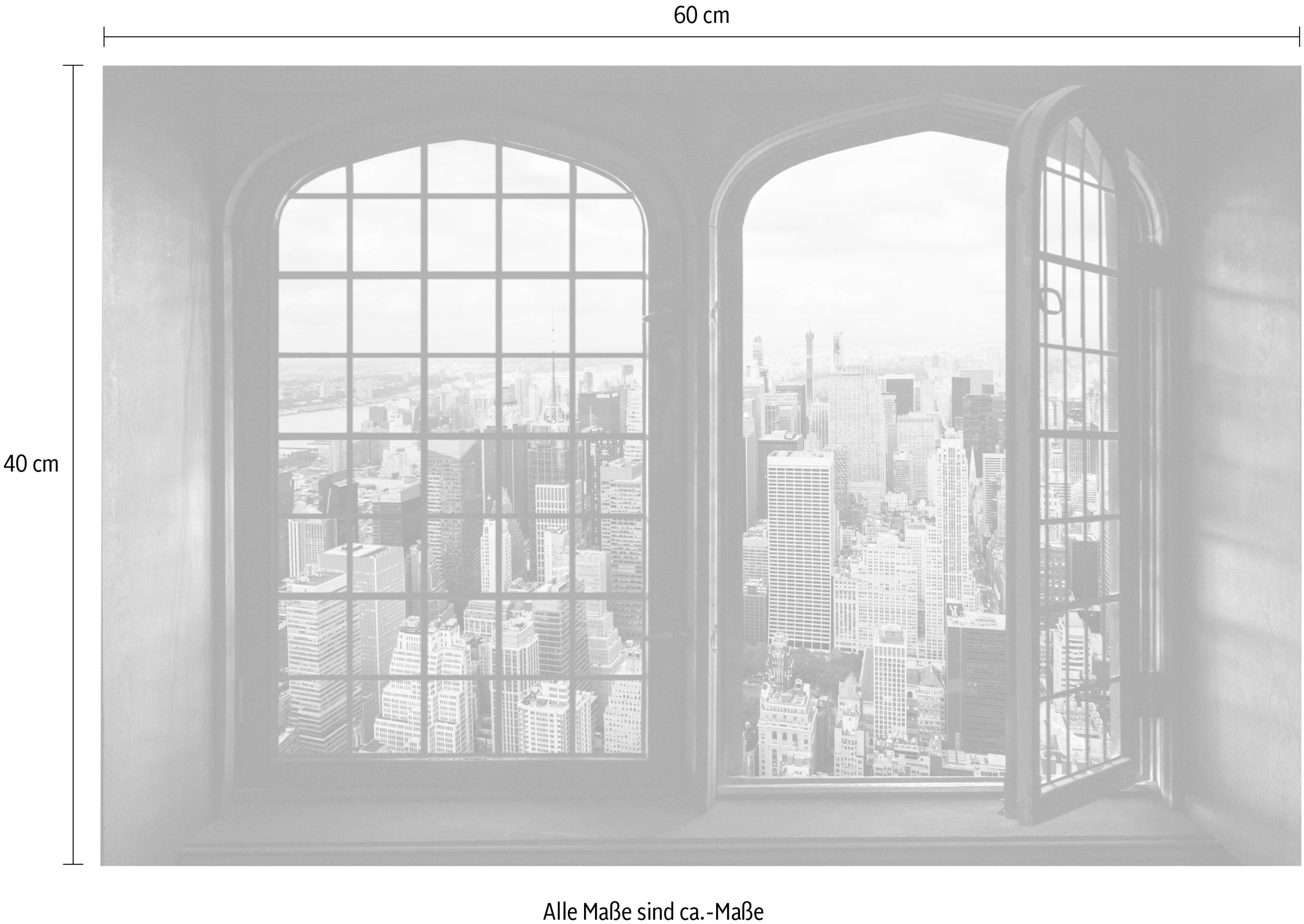 queence Wandsticker »Wolkenkratzer«, Wandsticker, Wandbild, selbstklebend, 3D, Fenster