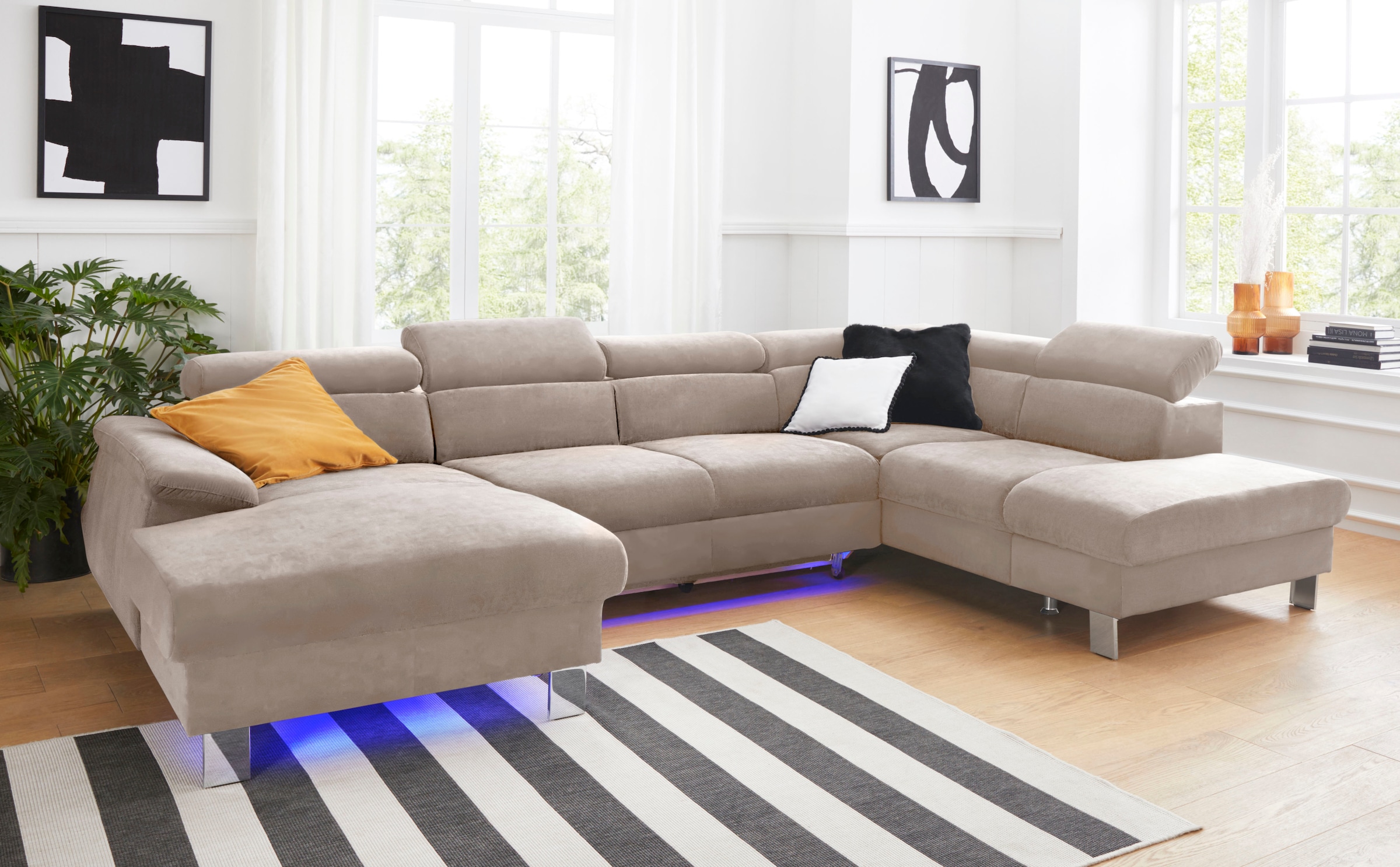 COTTA Wohnlandschaft »Komaris U-Form, B: 320 cm« mit Kopfteilverstellung, o günstig online kaufen