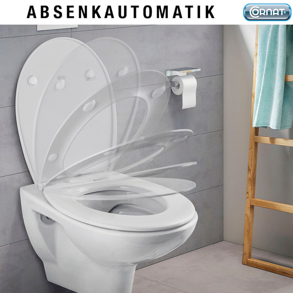 CORNAT WC-Sitz »Superflaches Design - Pflegeleichter Duroplast - Quick up«