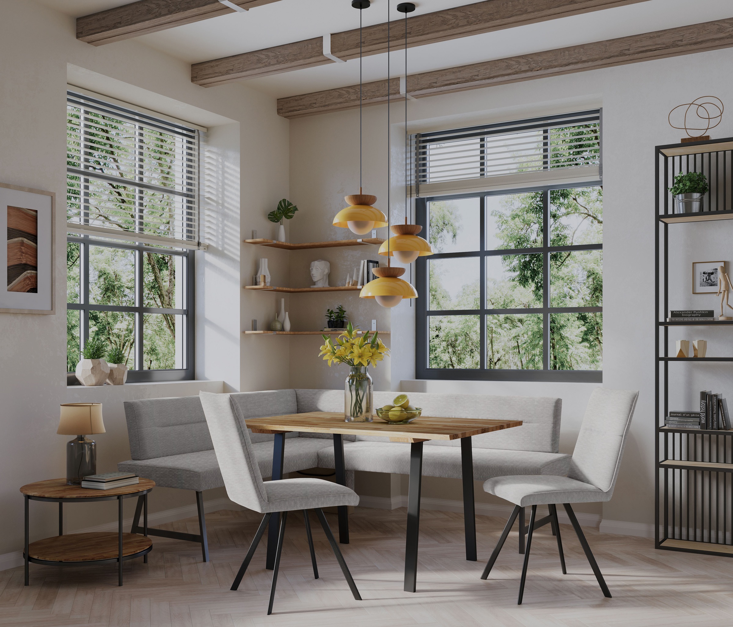 Home affaire Eckbankgruppe »Sava« Set, 4 Stk. tlg. Eckbank mit Wellenfederu günstig online kaufen