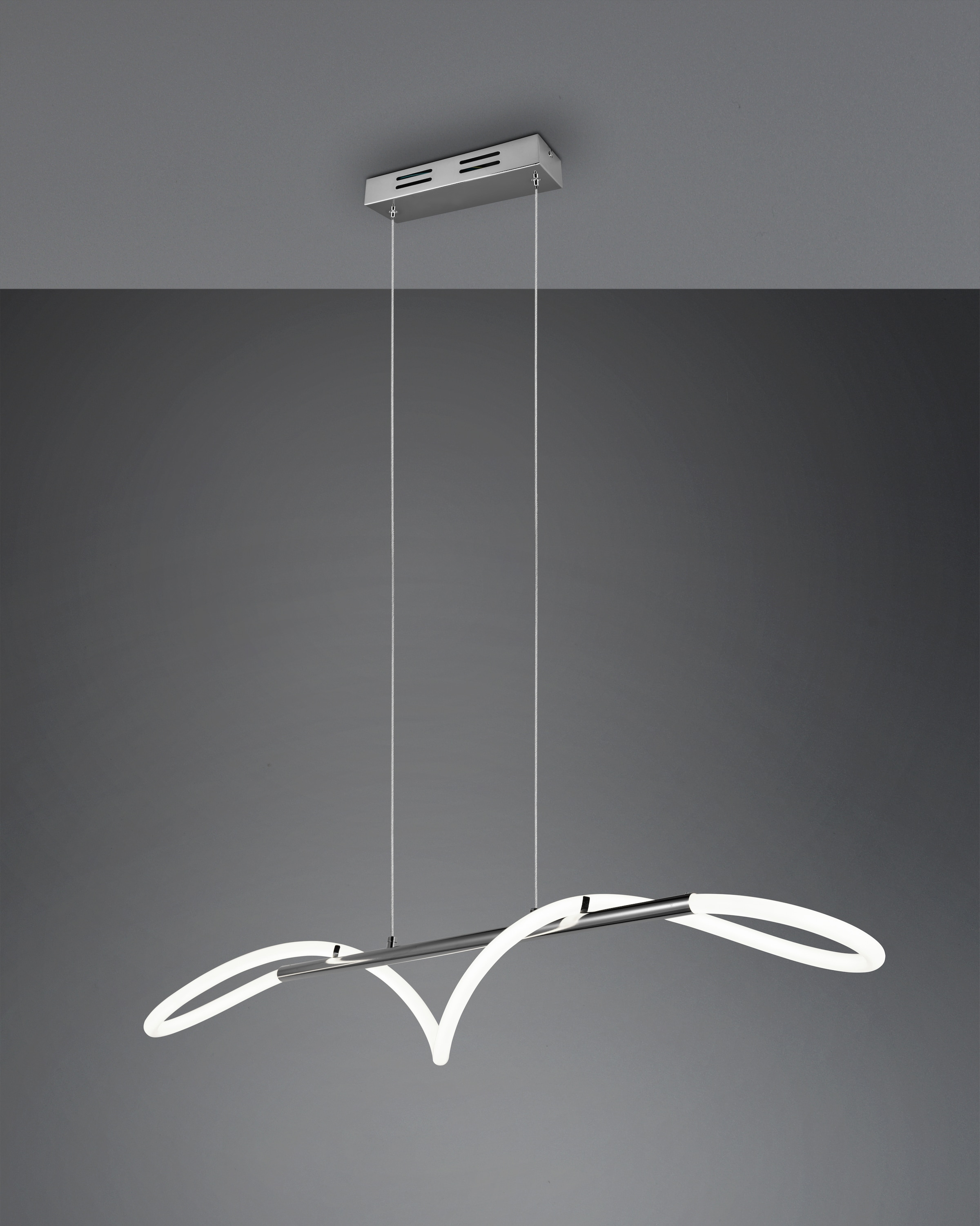 REALITY Leuchten LED Pendelleuchte »ARGOS, Hängelampe Esszimmer Wohnzimmer, 28W LED kaltweiß 4000K 3500 Lm«, 1 flammig, Leuchtmittel LED-Board | LED fest integriert, Hängeleuchte höhenverstellbar bis 150cm, 3 Stufen Switch Dimmer