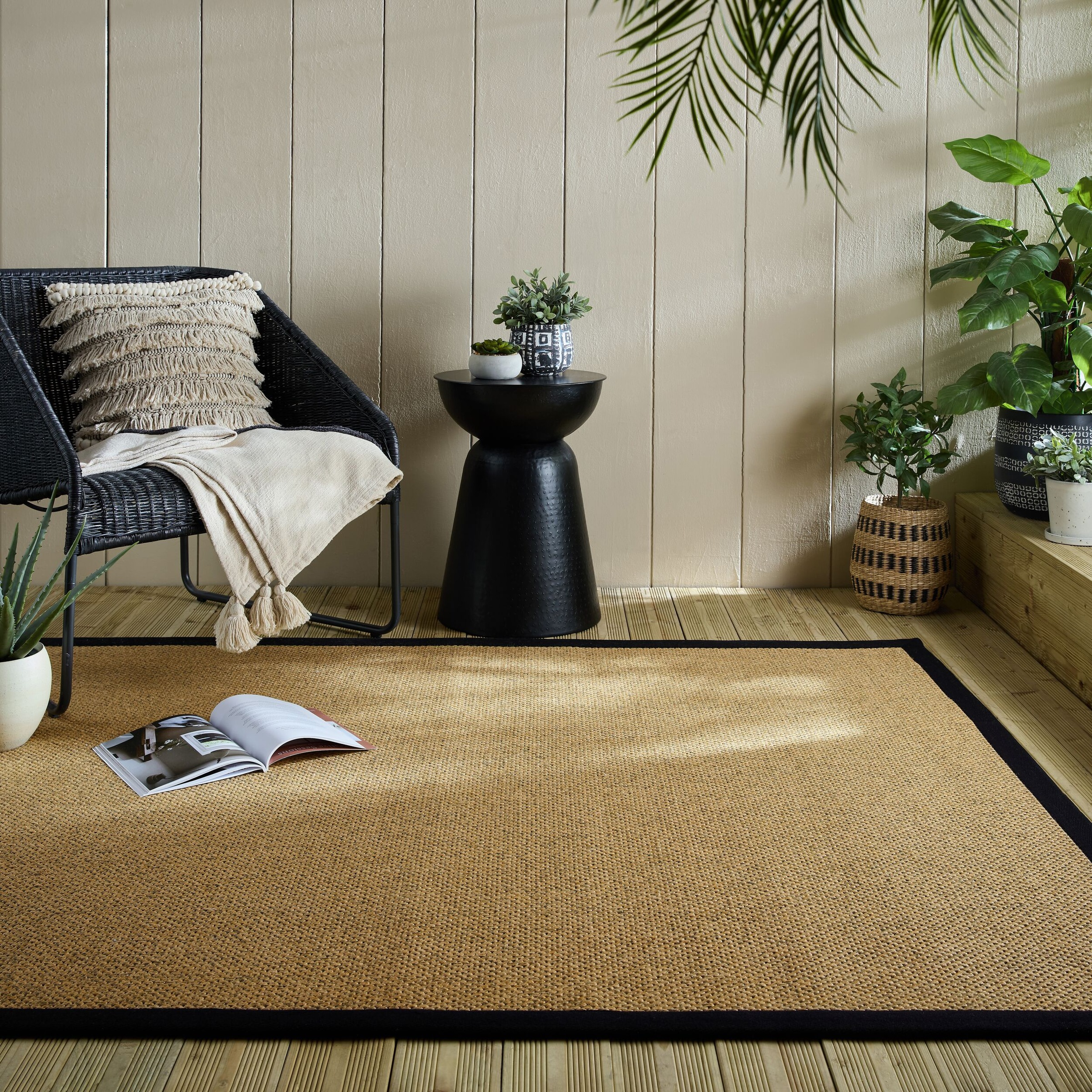 FLAIR RUGS Teppich »Sisal Look«, rechteckig, 6 mm Höhe, Sisal Look Border I günstig online kaufen