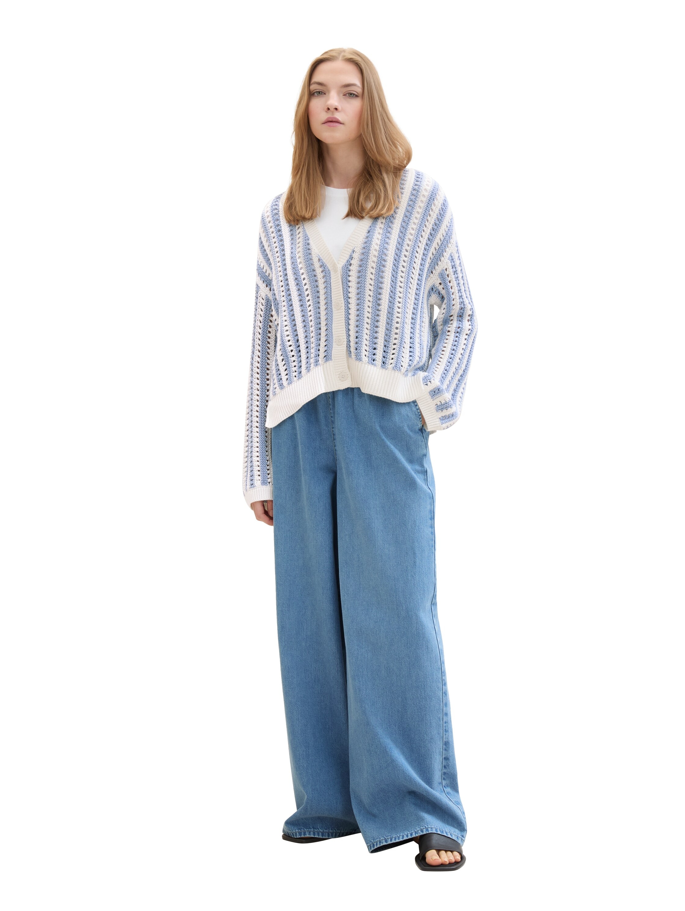 TOM TAILOR Denim Cardigan, aus Strick und mit Knopfleiste