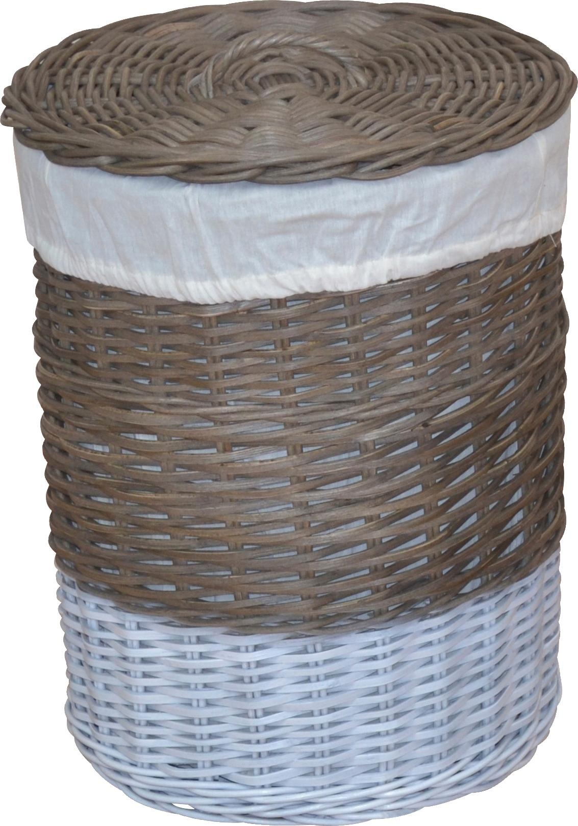 my home Wäschekorb »aus Rattan, Höhe ca. 51 cm + 60 cm« handgeflochten, mit günstig online kaufen