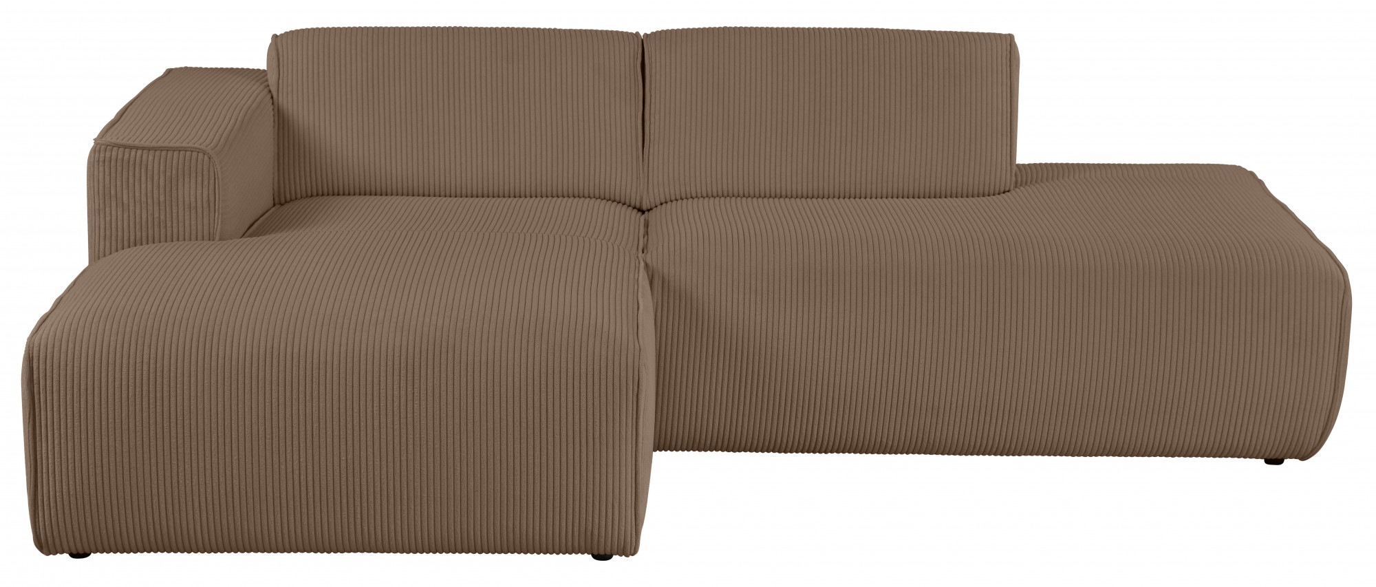andas Ecksofa »Noord mit Kedernaht, Breite 227 cm«, Cord, Struktur, Webstoff, mit Wellenunterfederung, Massivholzrahmen
